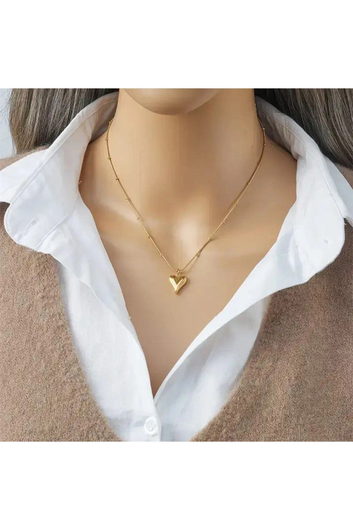 Dorikalı | Kalp Kolye | 316l Çelik - Kararmaz | Hediye Paketi-5