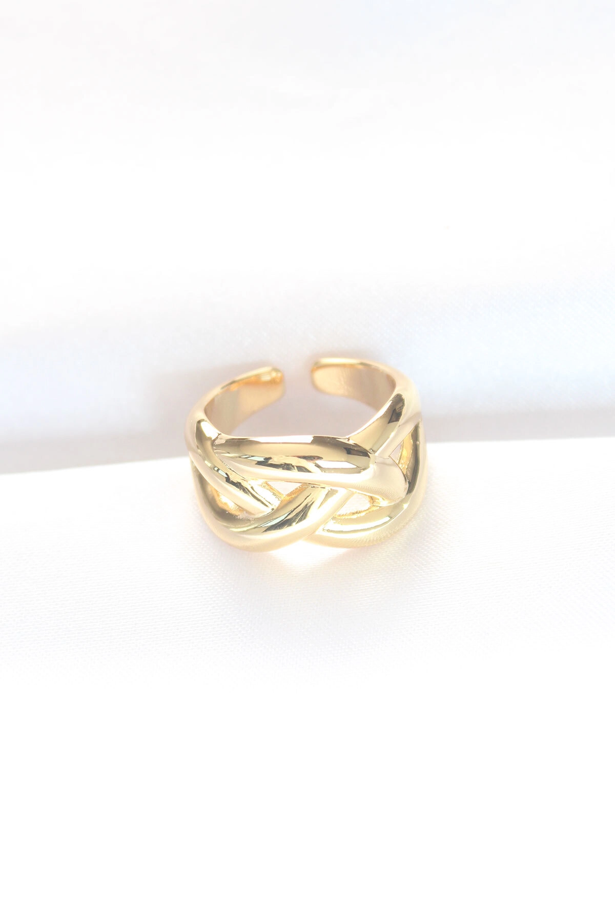 Düğüm Model Gold Renk Ayarlanabilir Yüzük-1