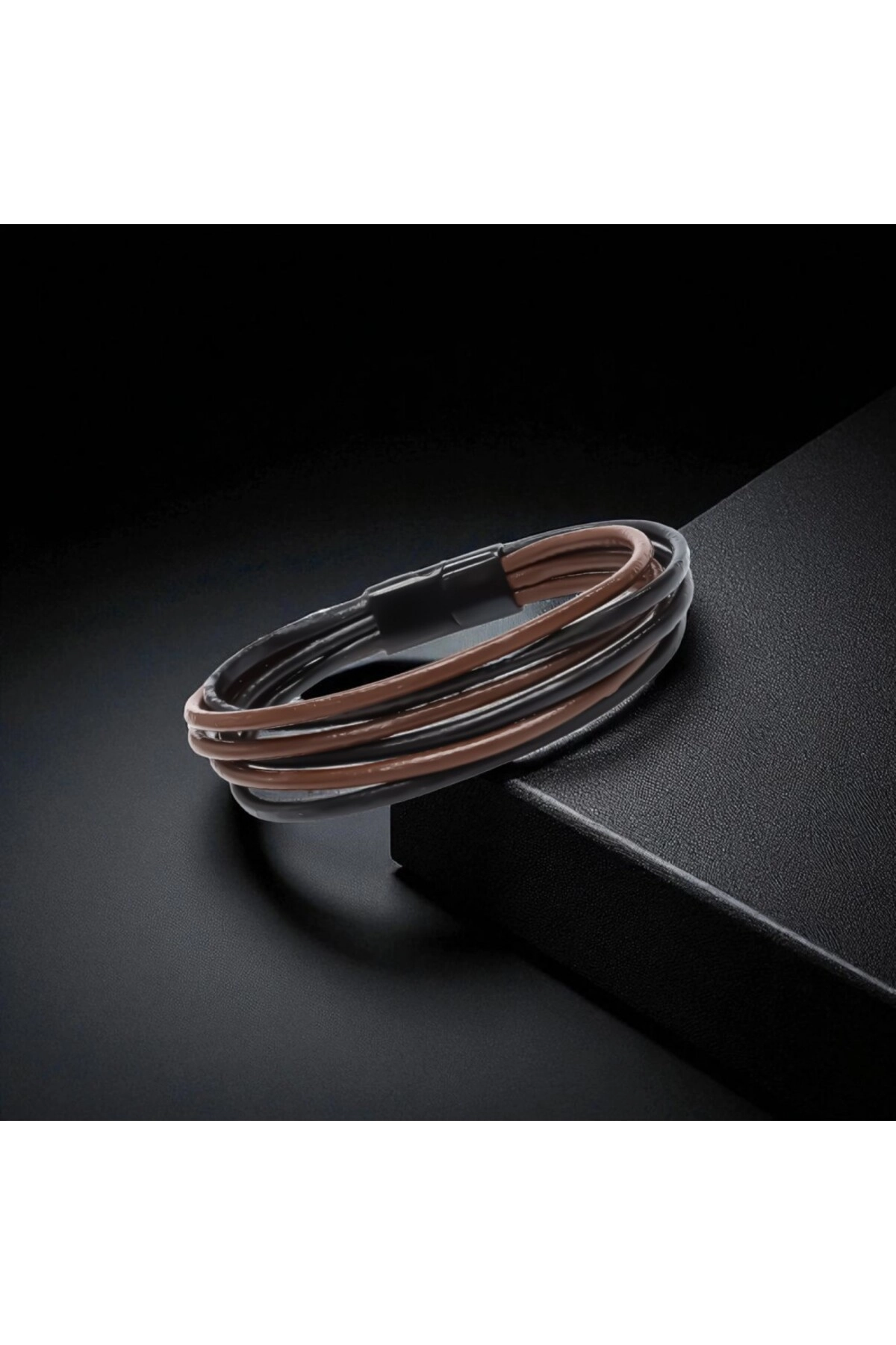 Erkek Bileklik | Kahverengi Siyah Çoklu Katmanlı Tasarım-3