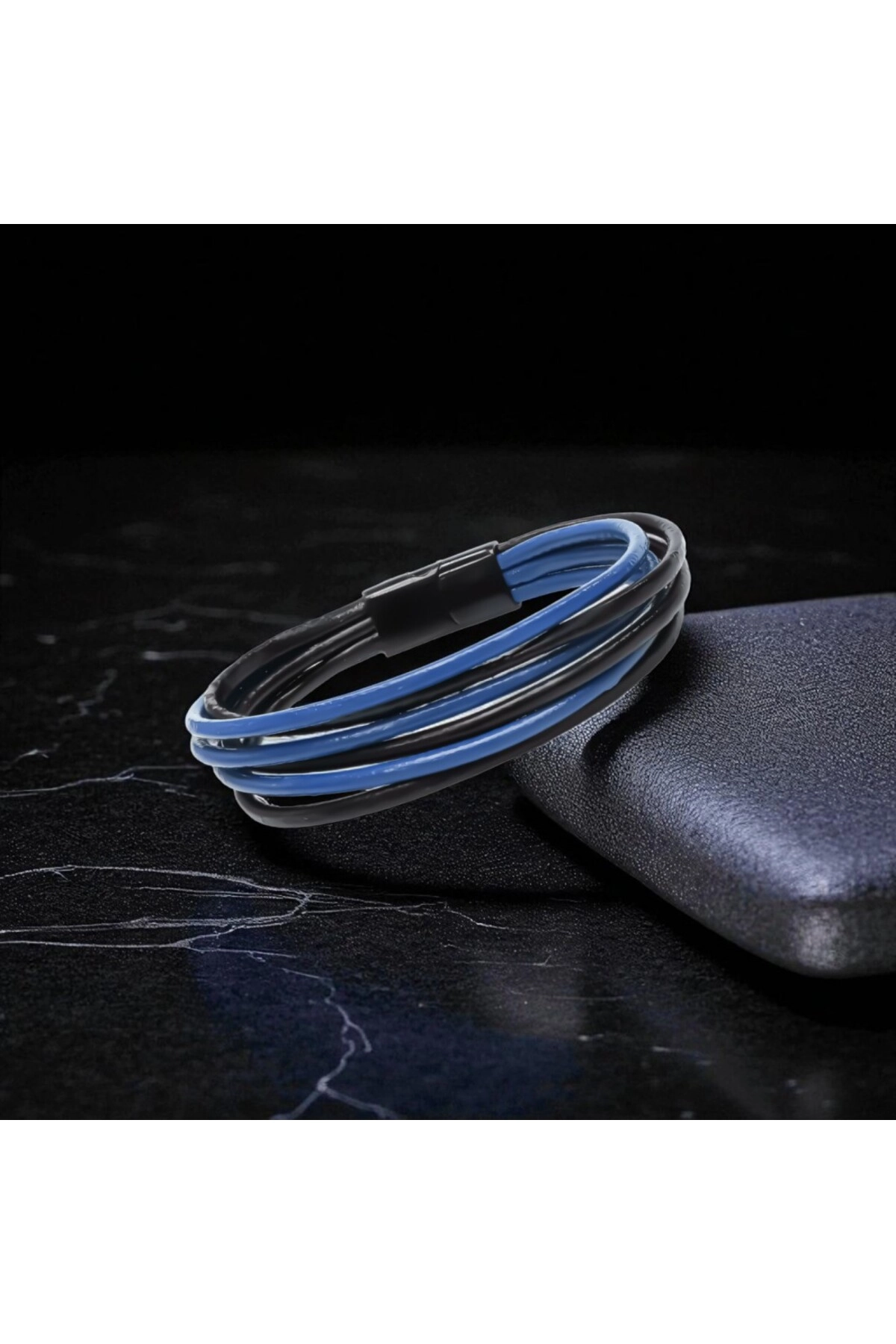 Erkek Bileklik | Mavi Siyah Çoklu Katmanlı Tasarım-3