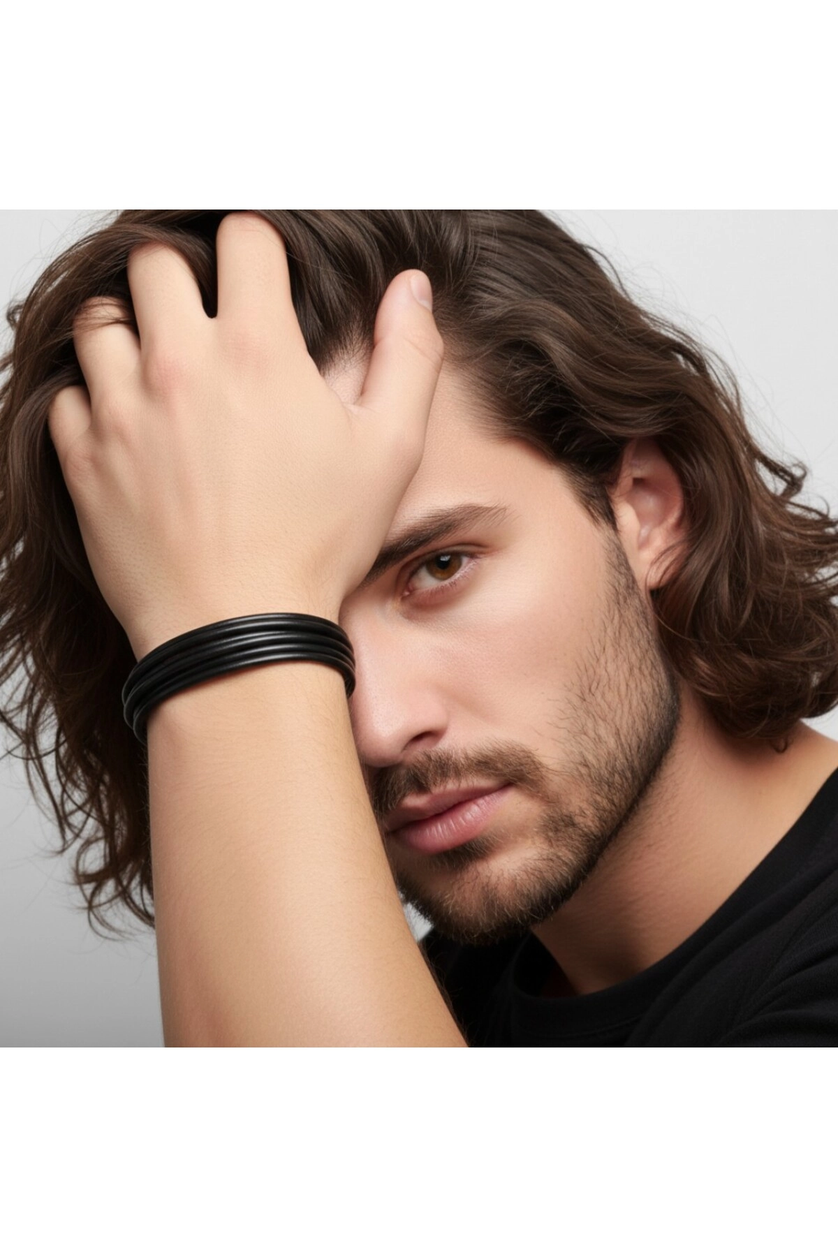 Erkek Bileklik | Siyah Çoklu Katmanlı Tasarım-1