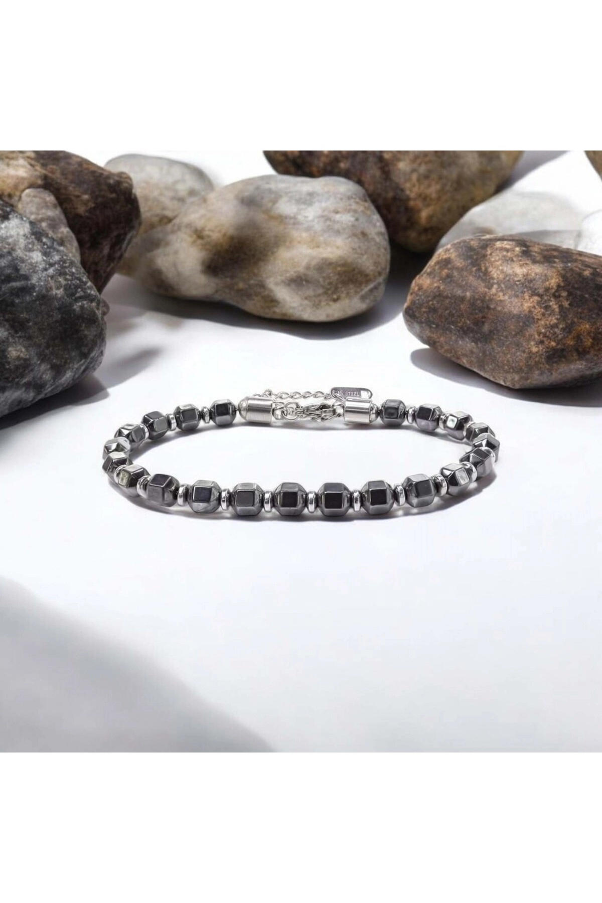 Esmas Kesim Hematit Ayaranabilir Çelik Zincir Bileklik | Yeni Yıl Hediyesi | Yılbaşı Hediyesi-2