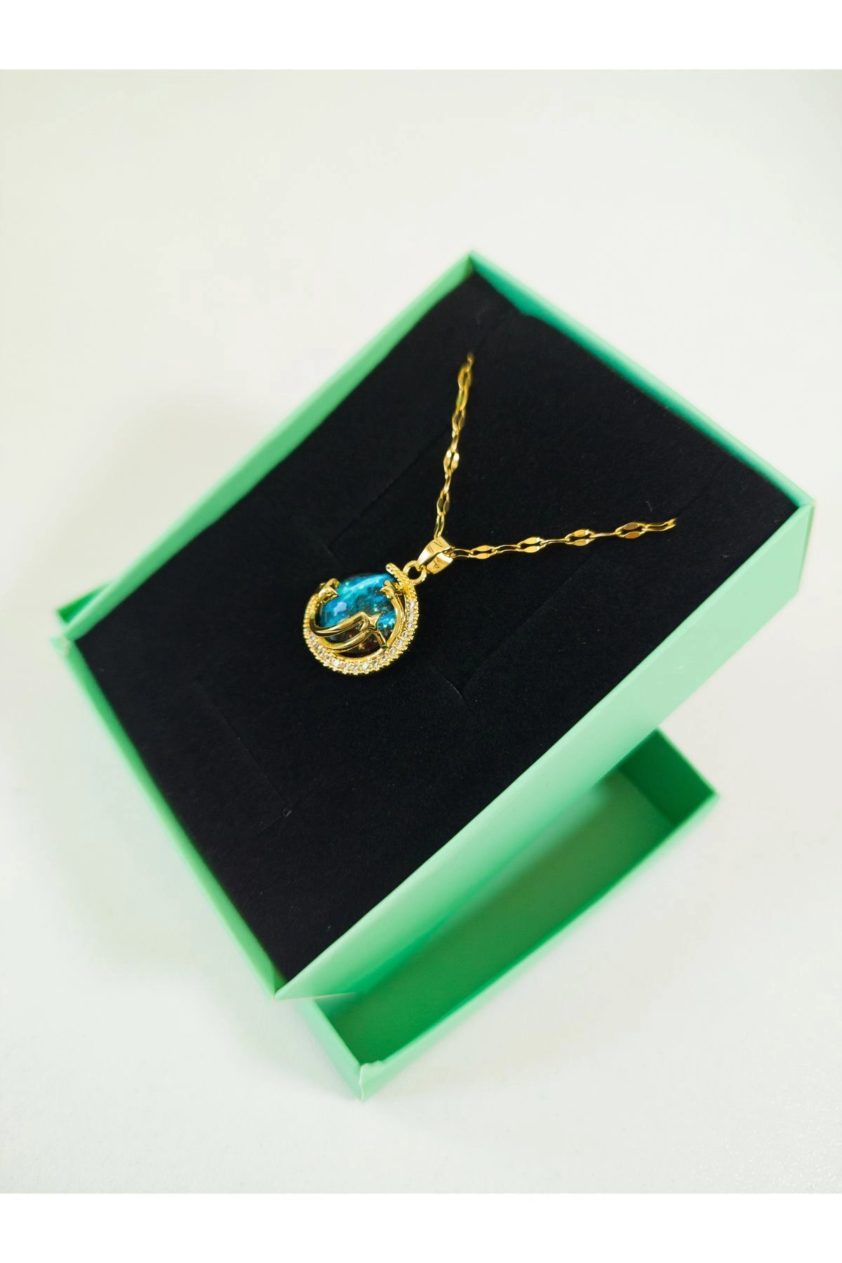 Gökyüzü - Gezegen Kolye | 316l Çelik - Kararmaz | Hediye Kadın-3