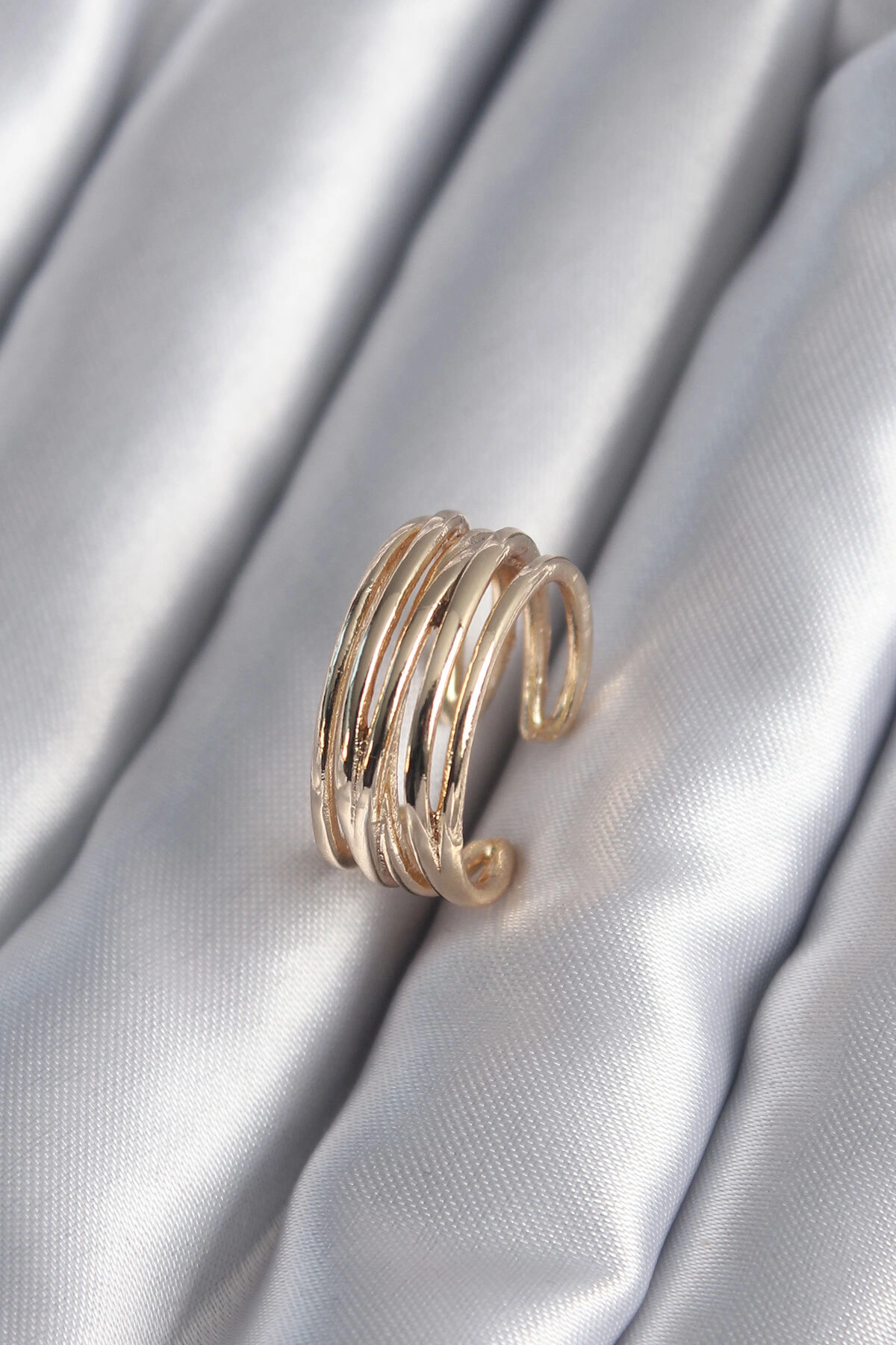 Gold Renk Ayarlanabilir Kadın Yüzük-0