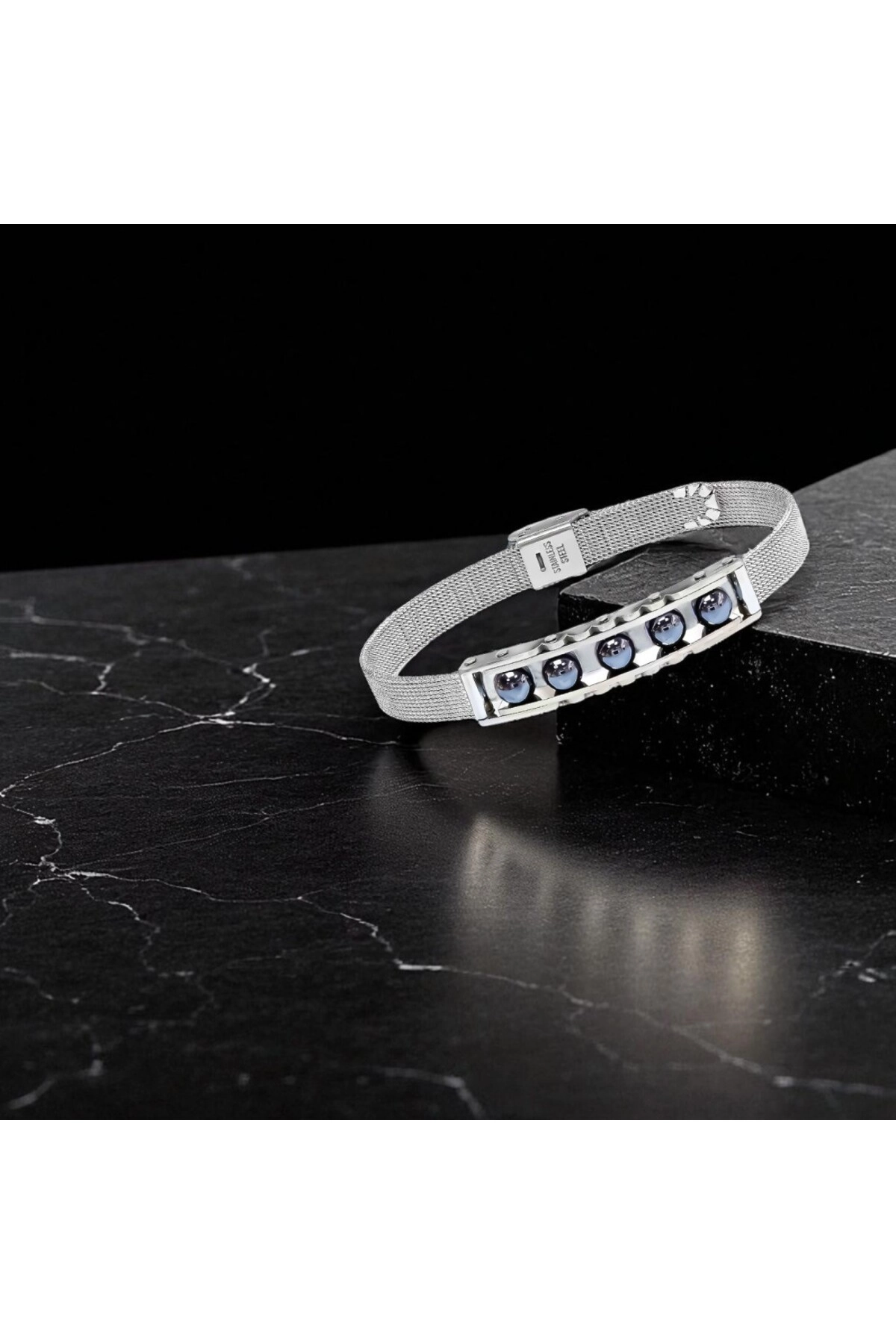 Hematit Taşı Ve Paslanmaz Çelik Bileklik-1