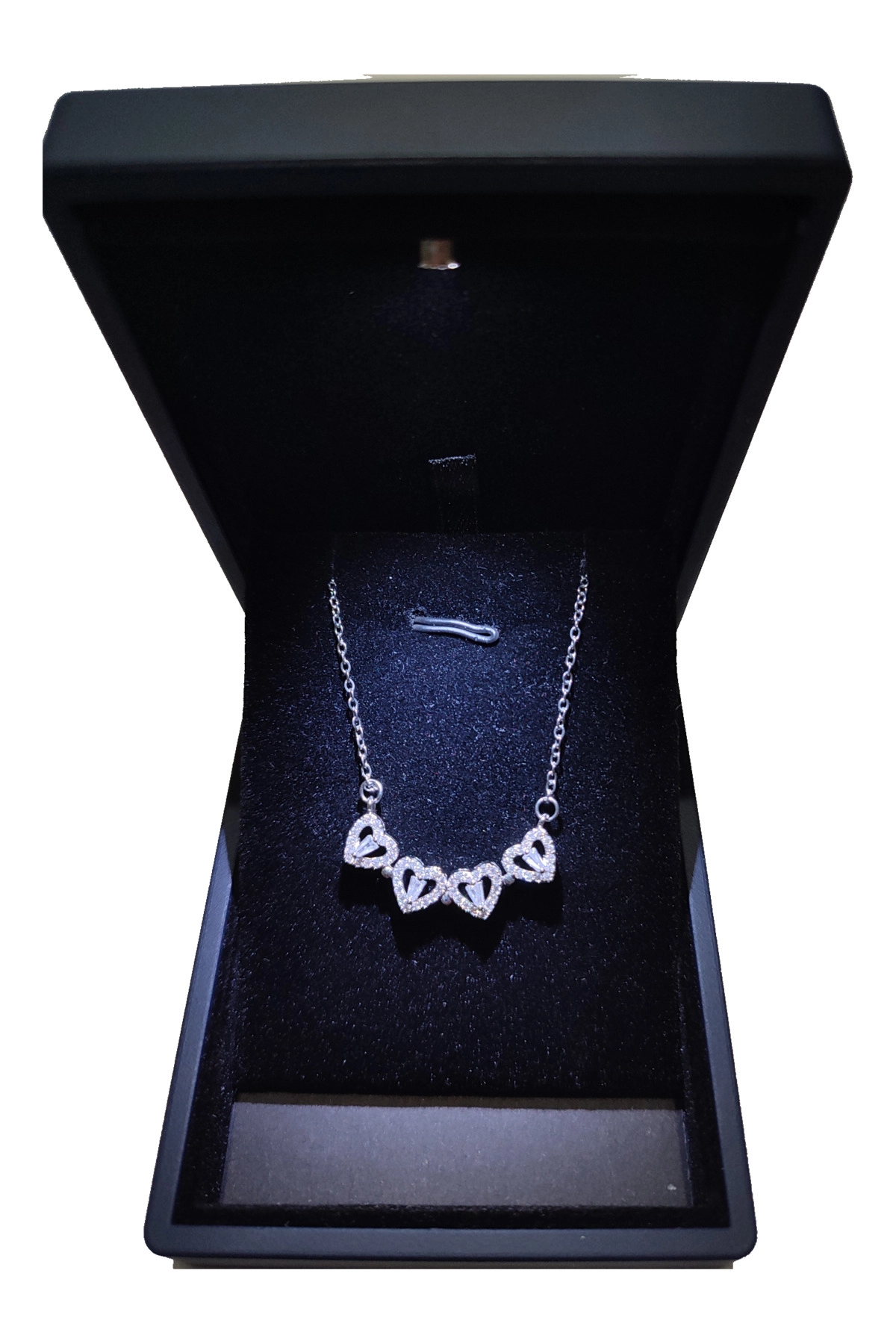 Işıklı Premium Kutuda | 4 Kalpli Yonca Kolye | Mıknatıslı | 316l Çelik - Kararmaz | Hediye Kadın-3