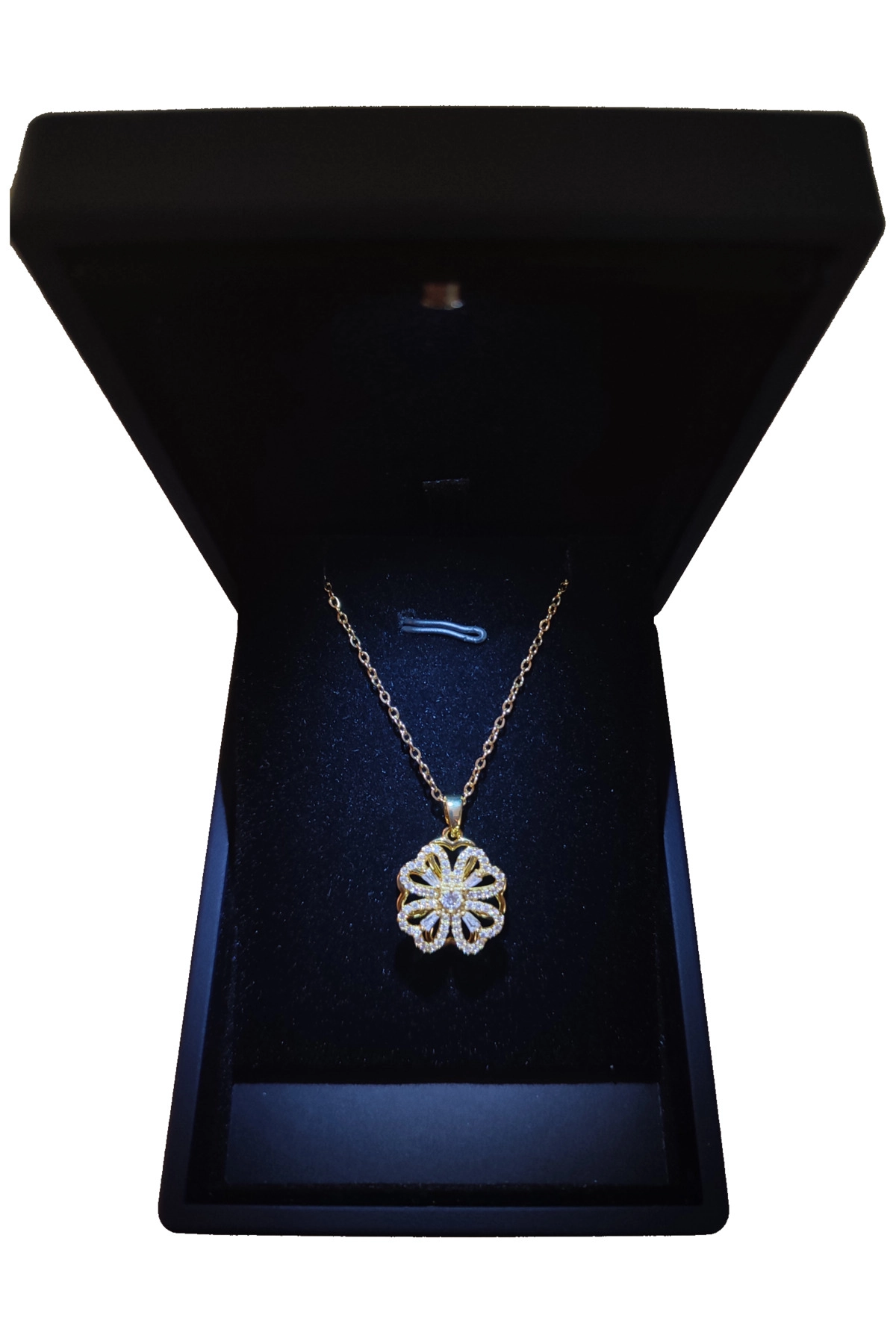 Işıklı Premium Kutuda | Dönen Yonca Kolye | 316l Çelik - Kararmaz | Hediye Kadın-6