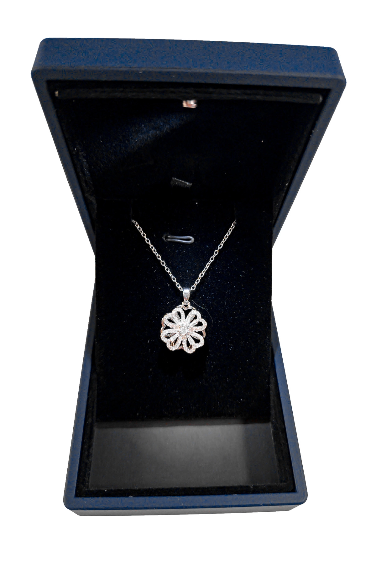 Işıklı Premium Kutuda | Dönen Yonca Kolye | Gümüş Renk | 316l Çelik - Kararmaz | Hediye Kadın-7