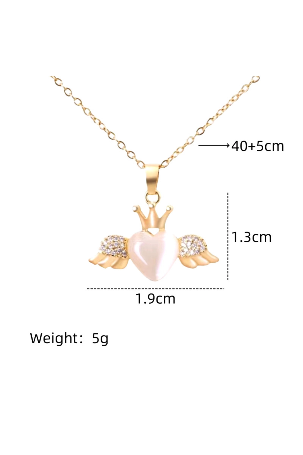 Işıklı Premium Kutuda | Kanatlı Pembe Kalp Kolye | 316l Çelik - Kararmaz | Hediye Kadın-5