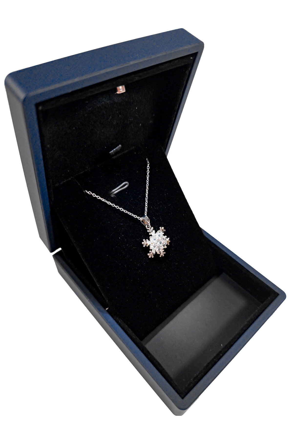 Işıklı Premium Kutuda | Kar Tanesi Kolye Gümüş | 316l Çelik - Kararmaz | Hediye Kadın-3