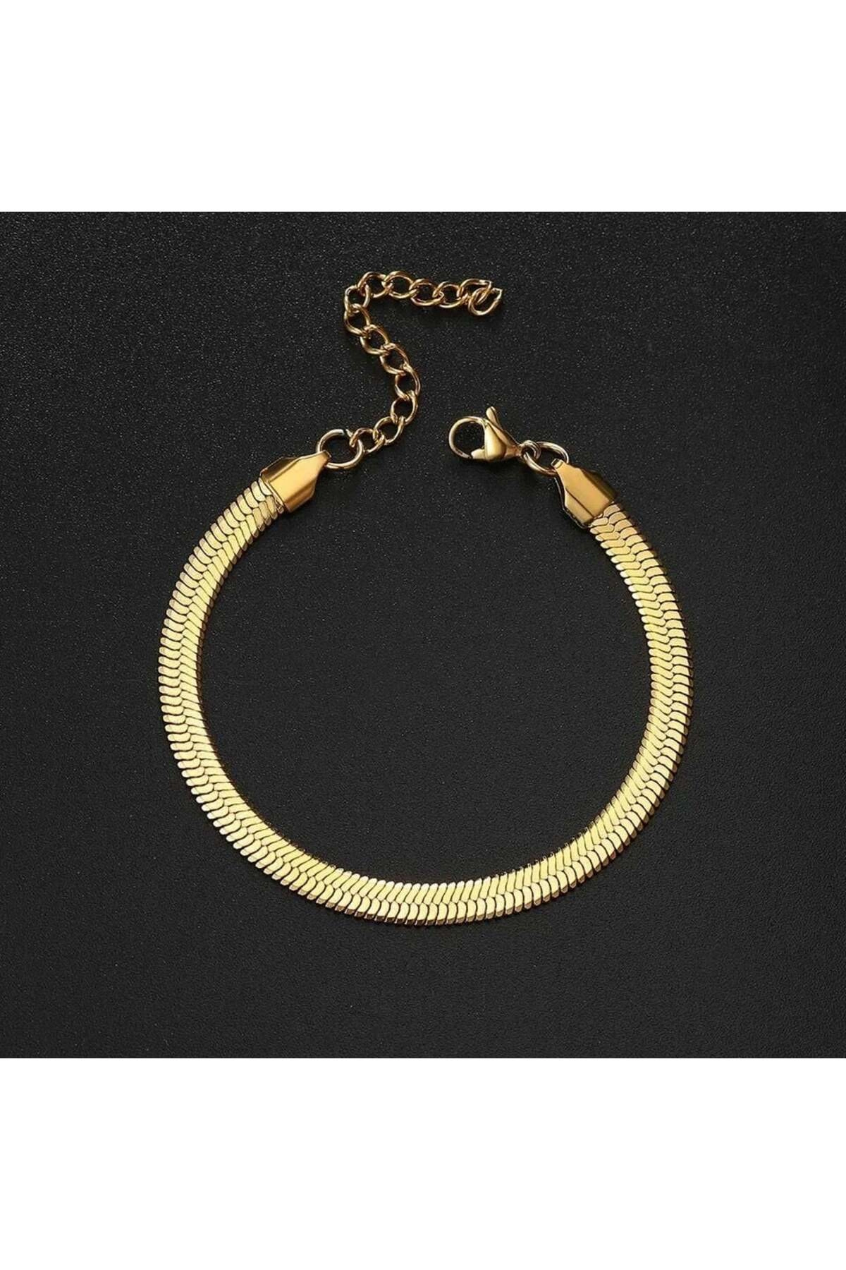 İtalyan Çelik Bileklik | 316l Çelik - Kararmaz | Gold Renk-0