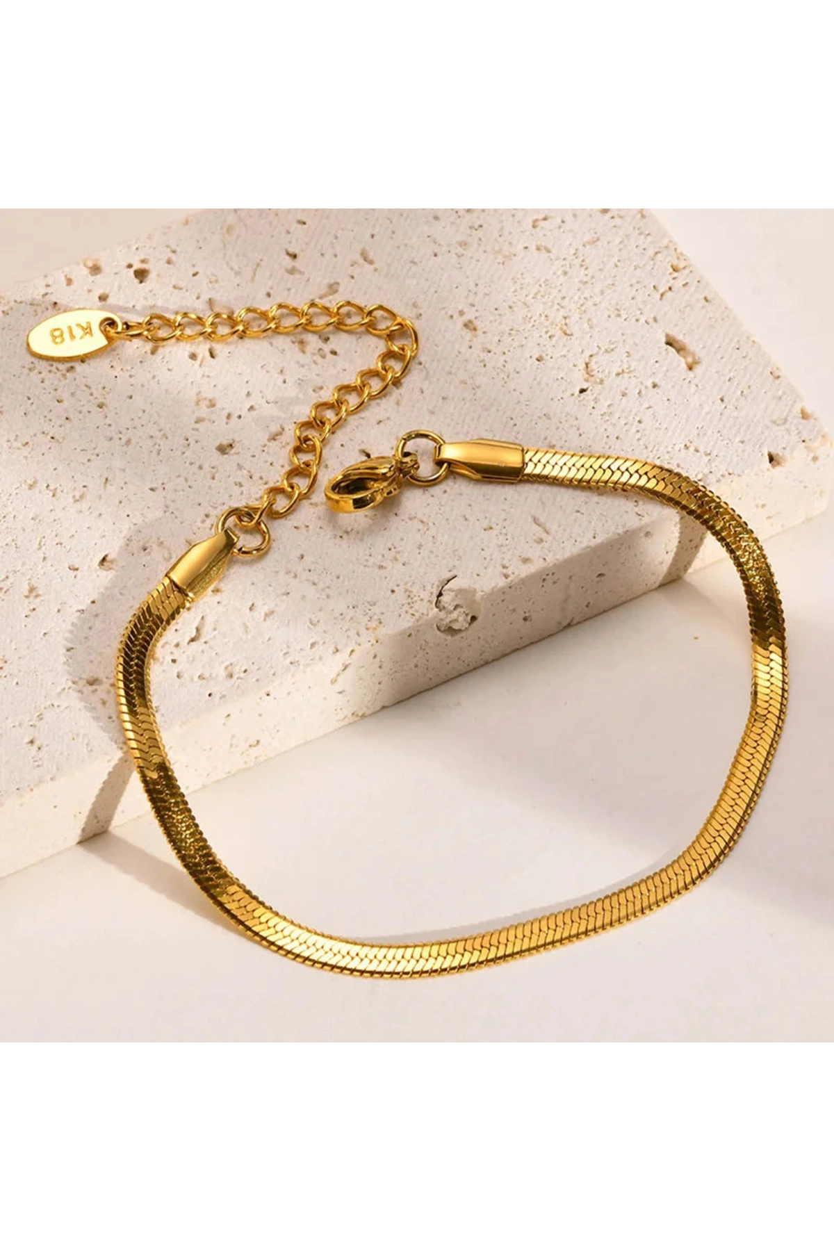 İtalyan Çelik Bileklik | 316l Çelik - Kararmaz | Gold Renk-1