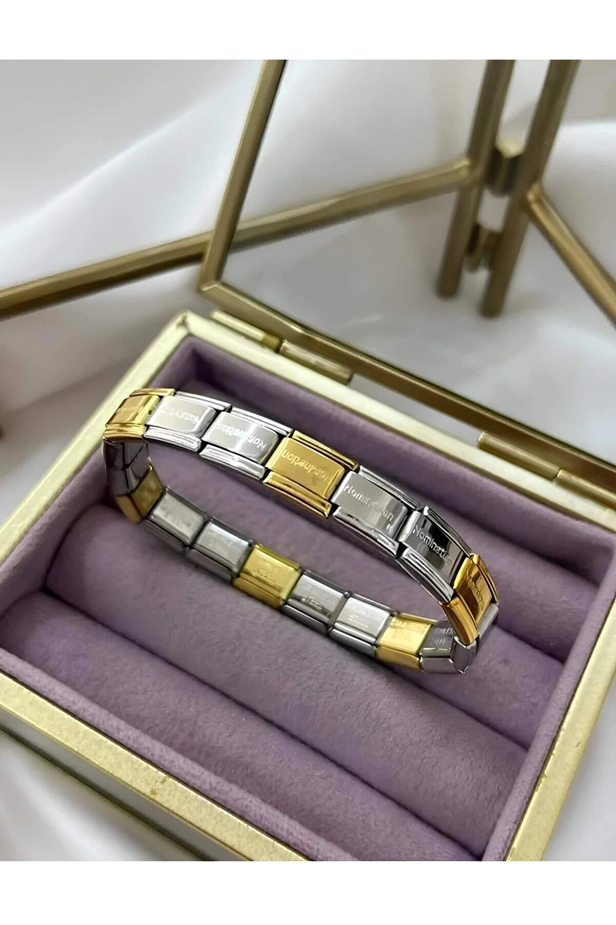 İtalyan Charm (Nomination) Çıkarılabilir Çelik Esnek Bileklik İnce-1