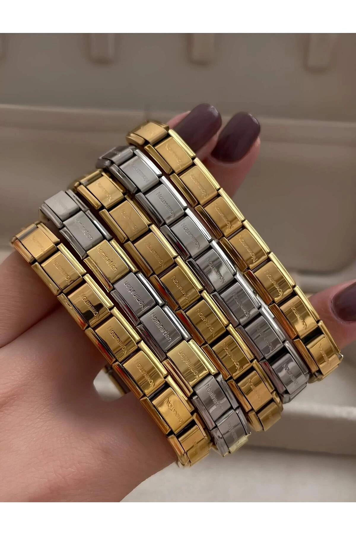 İtalyan Charm (Nomination) Çıkarılabilir Çelik Esnek Bileklik İnce-2