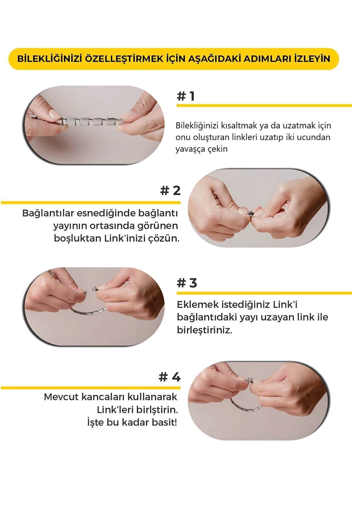 İtalyan Charm (Nomination) Çıkarılabilir Çelik Esnek Bileklik Siyah-2