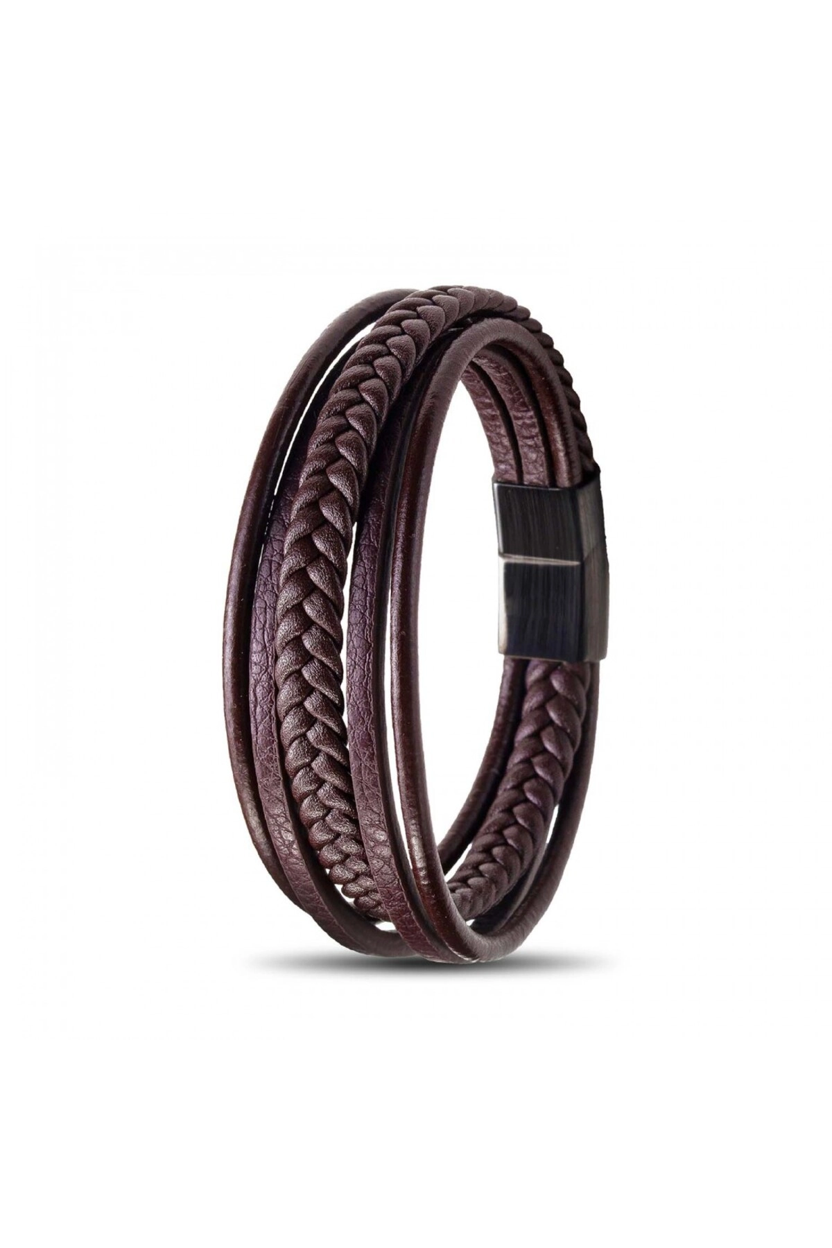 Kahverengi Çoklu Deri Bileklik-0