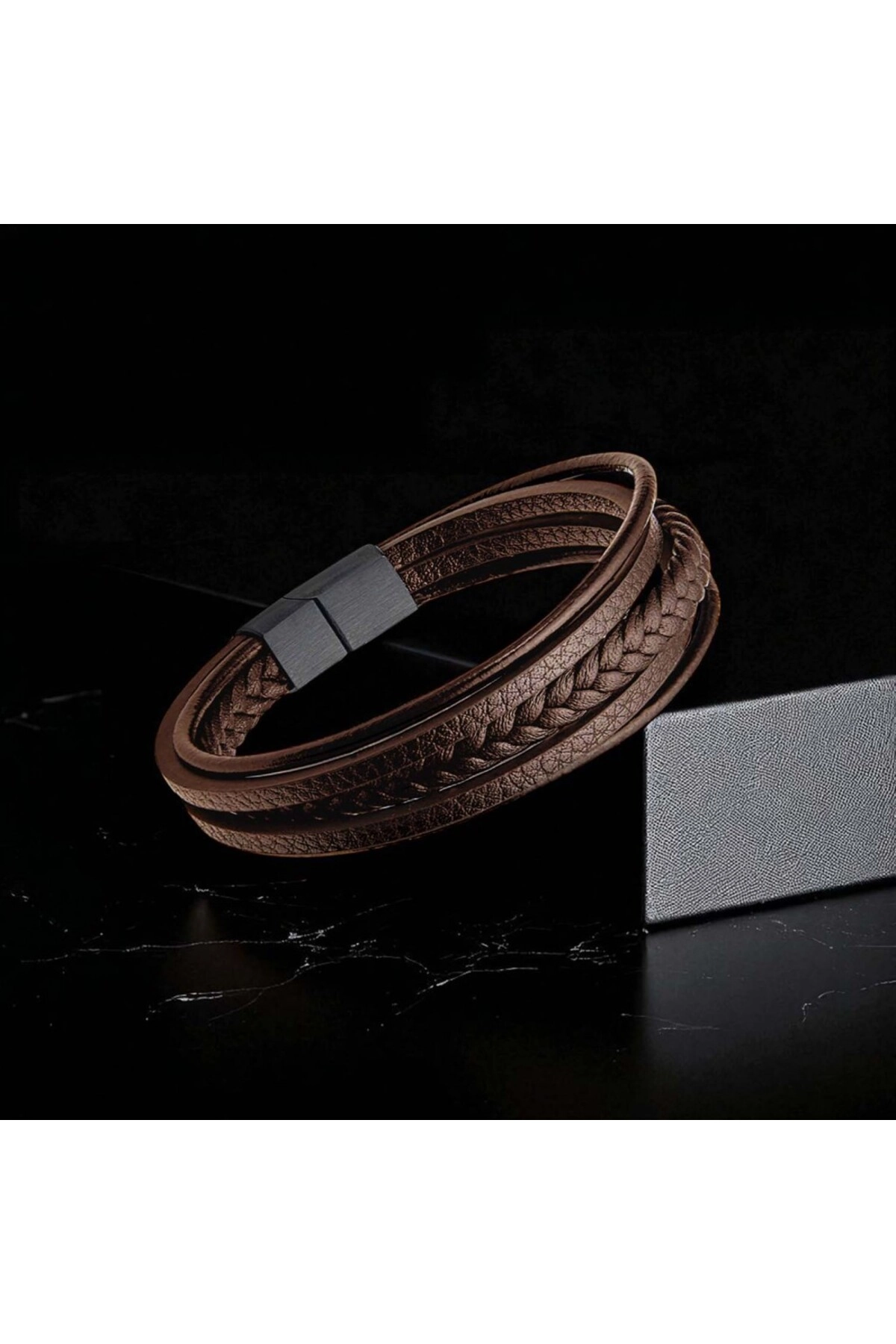 Kahverengi Çoklu Deri Bileklik-1