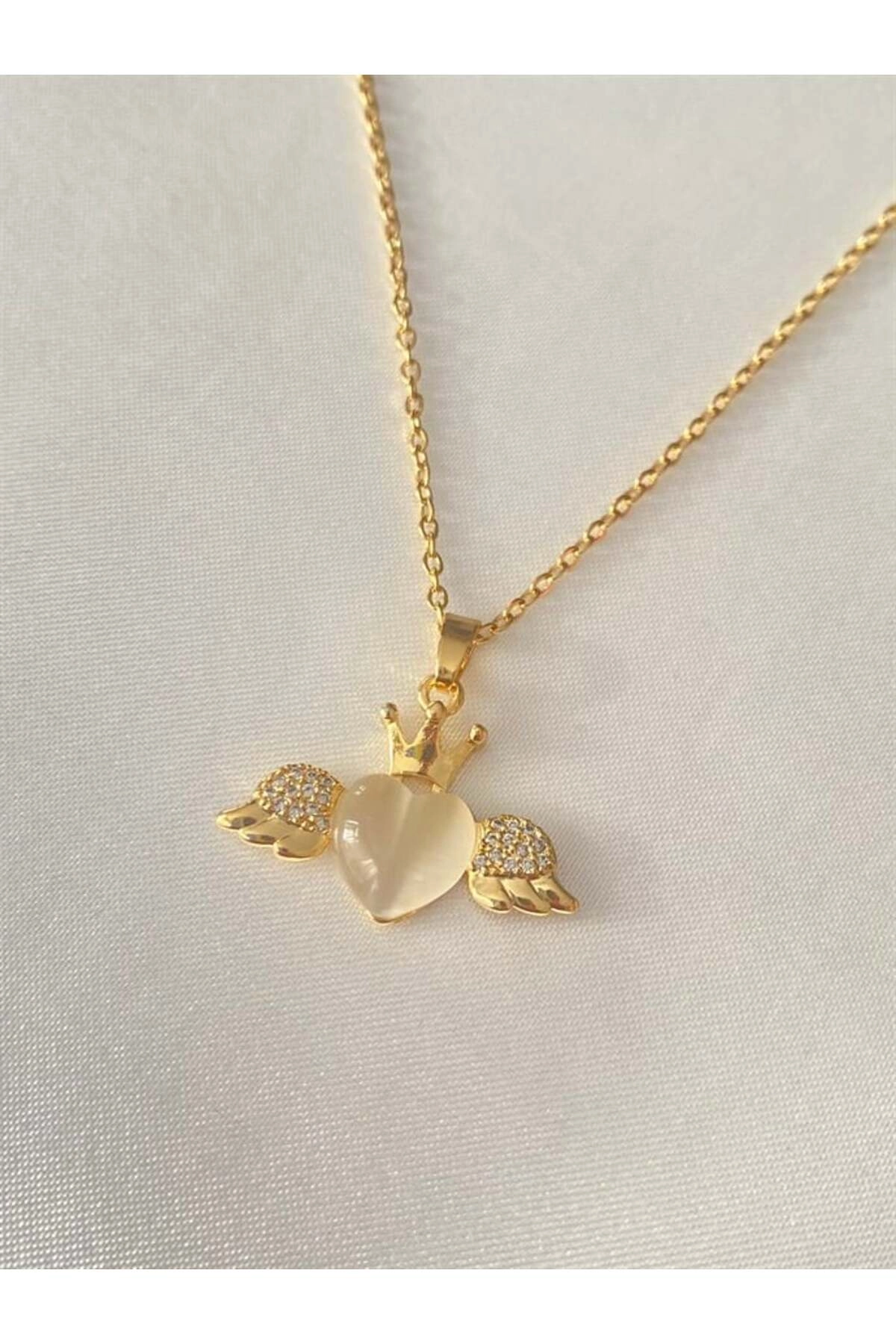 Kanatlı Kalp Kolye | 316l Çelik - Kararmaz | Hediye Kadın-0