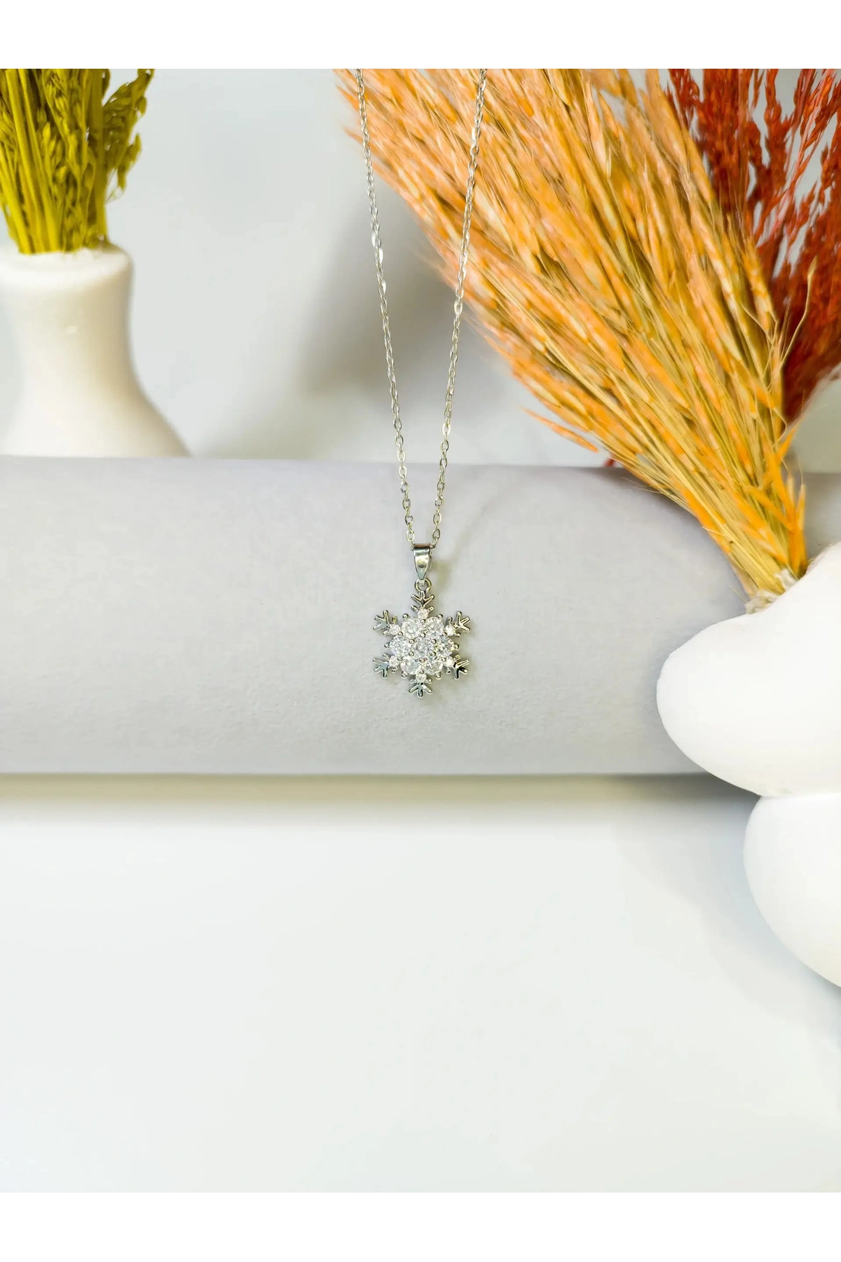 Kar Tanesi Kolye Gümüş | 316l Çelik - Kararmaz | Hediye Kadın-0