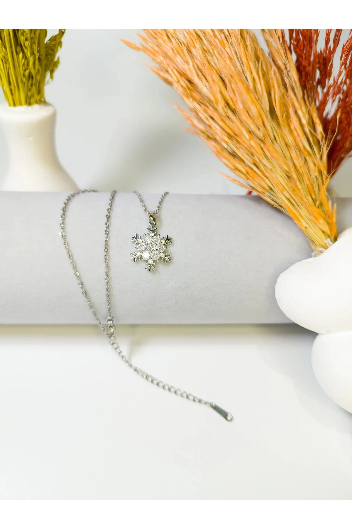 Kar Tanesi Kolye Gümüş | 316l Çelik - Kararmaz | Hediye Kadın-3