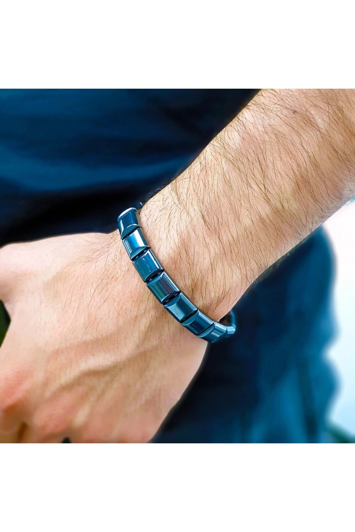 Kare Hematit Doğaltaşlı Çelik Halat Ve Klips Bileklik | Yeni Yıl Hediyesi | Yılbaşı Hediyesi-2