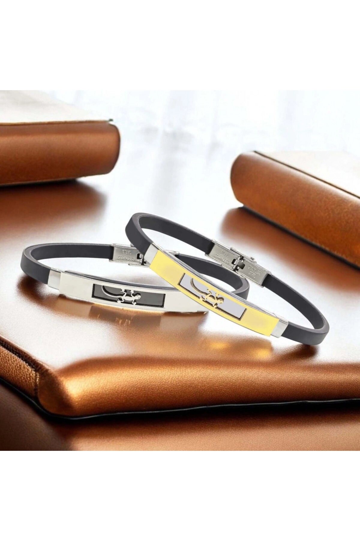 Kertenkele Desenli Çelik Bileklik-4
