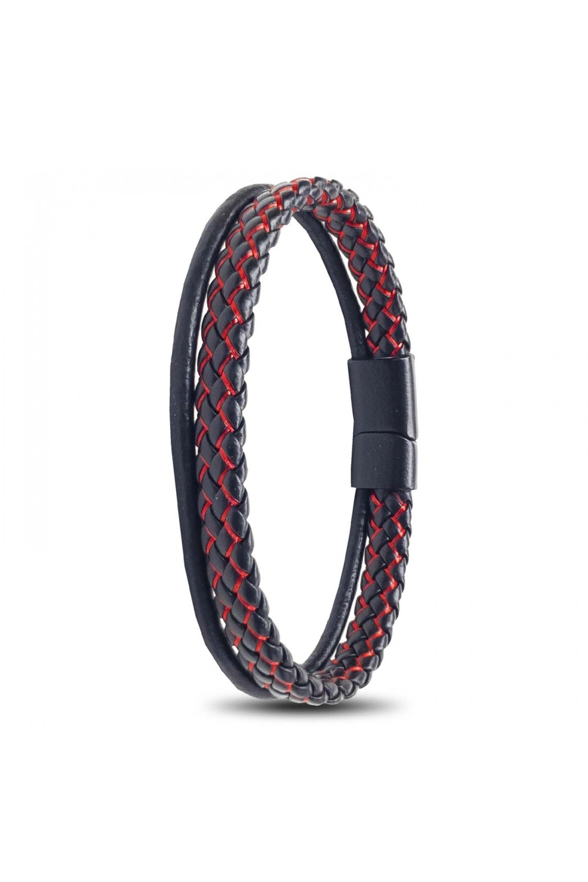 Kırmızı Renk Çoklu Deri Bileklik-0