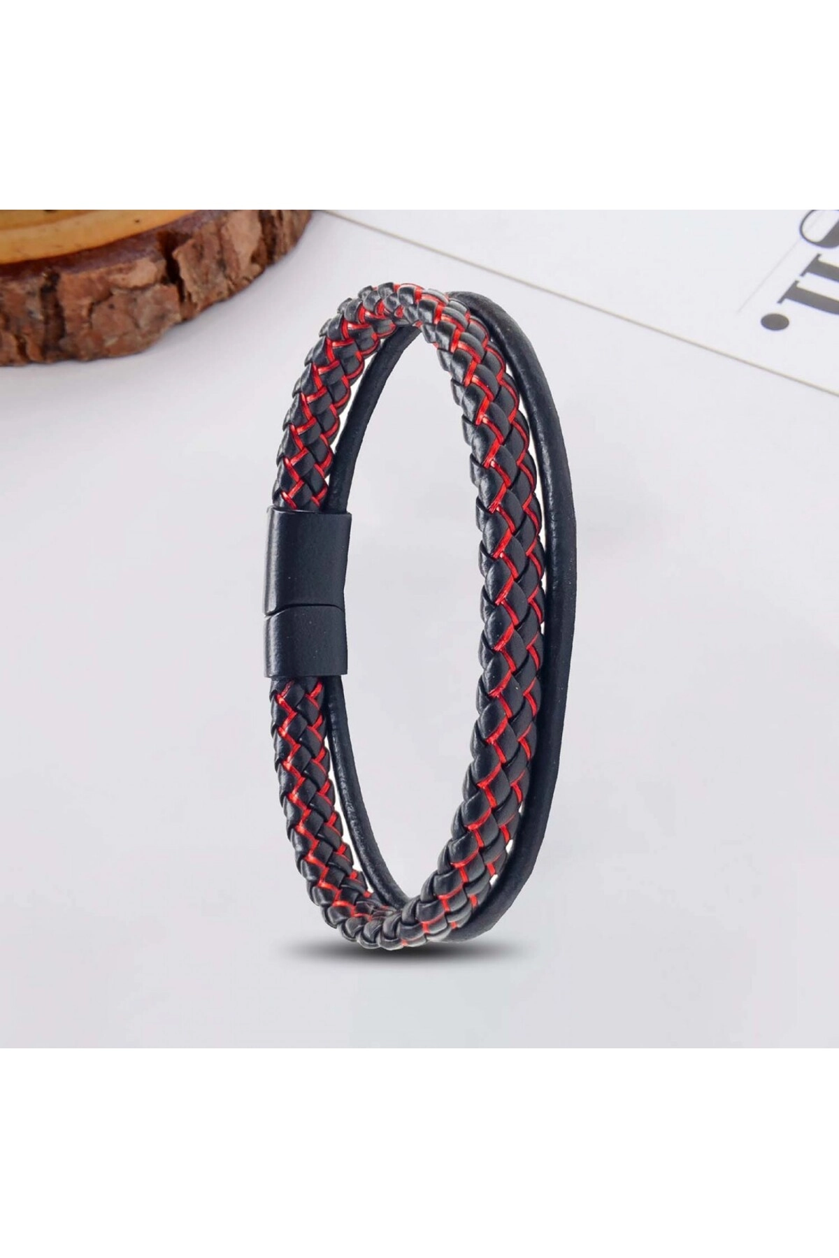 Kırmızı Renk Çoklu Deri Bileklik-1