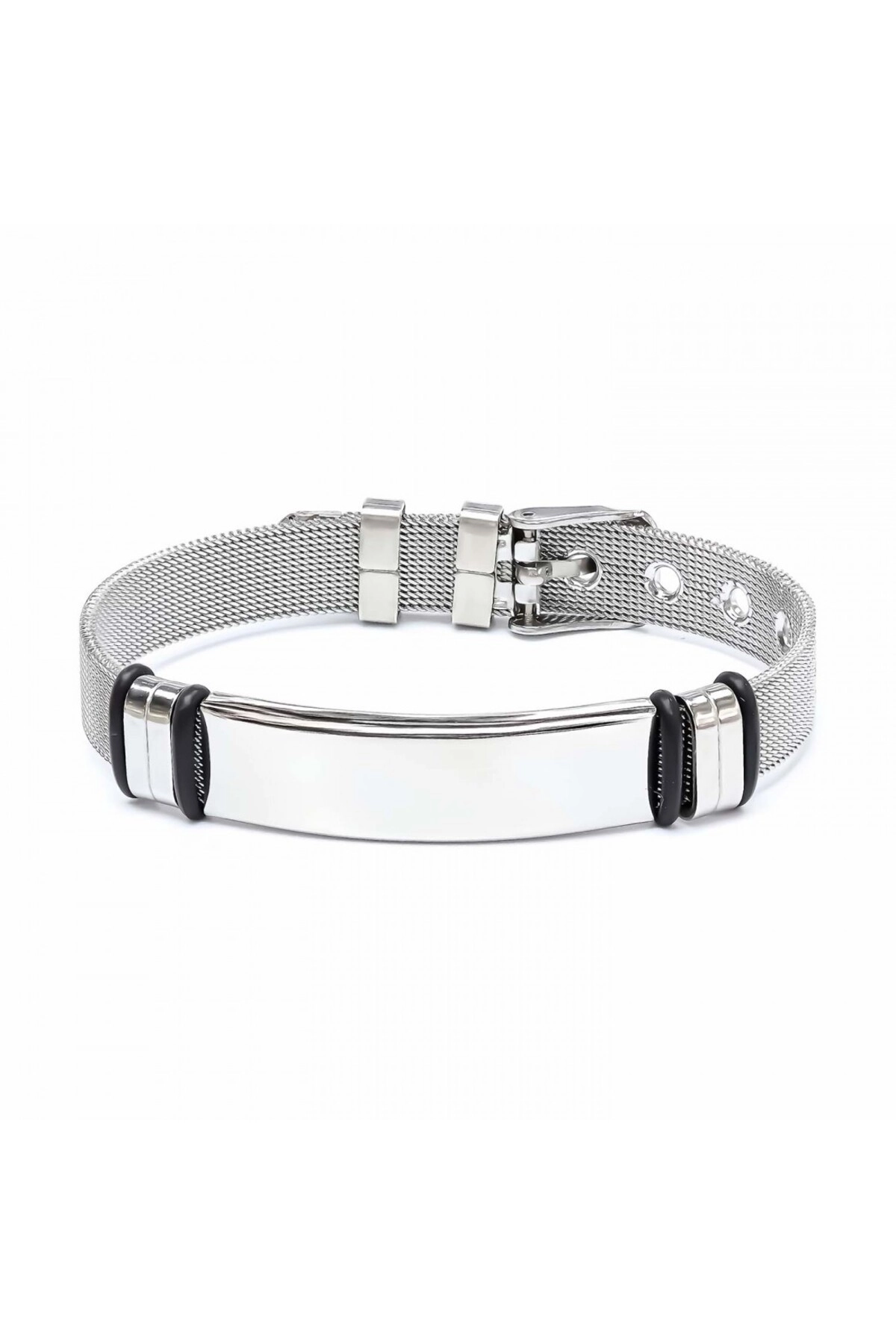 Kişiselleştirilebilir İsim Yazılabilir Ayarlanabilir Kordonlu Çelik Bileklik-1