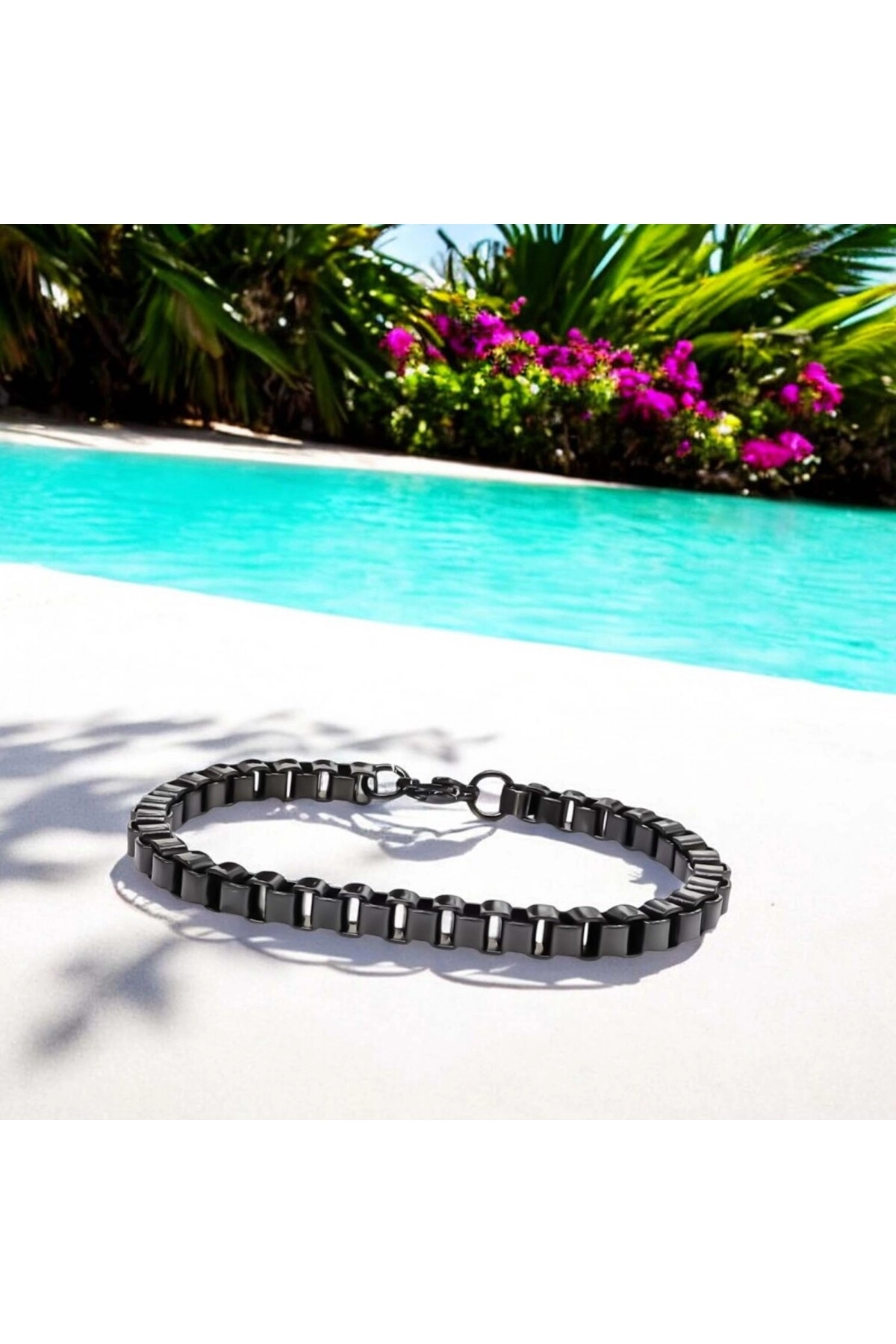 Köşeli Arnavut Zincir Çelik Zincir Bileklik-7