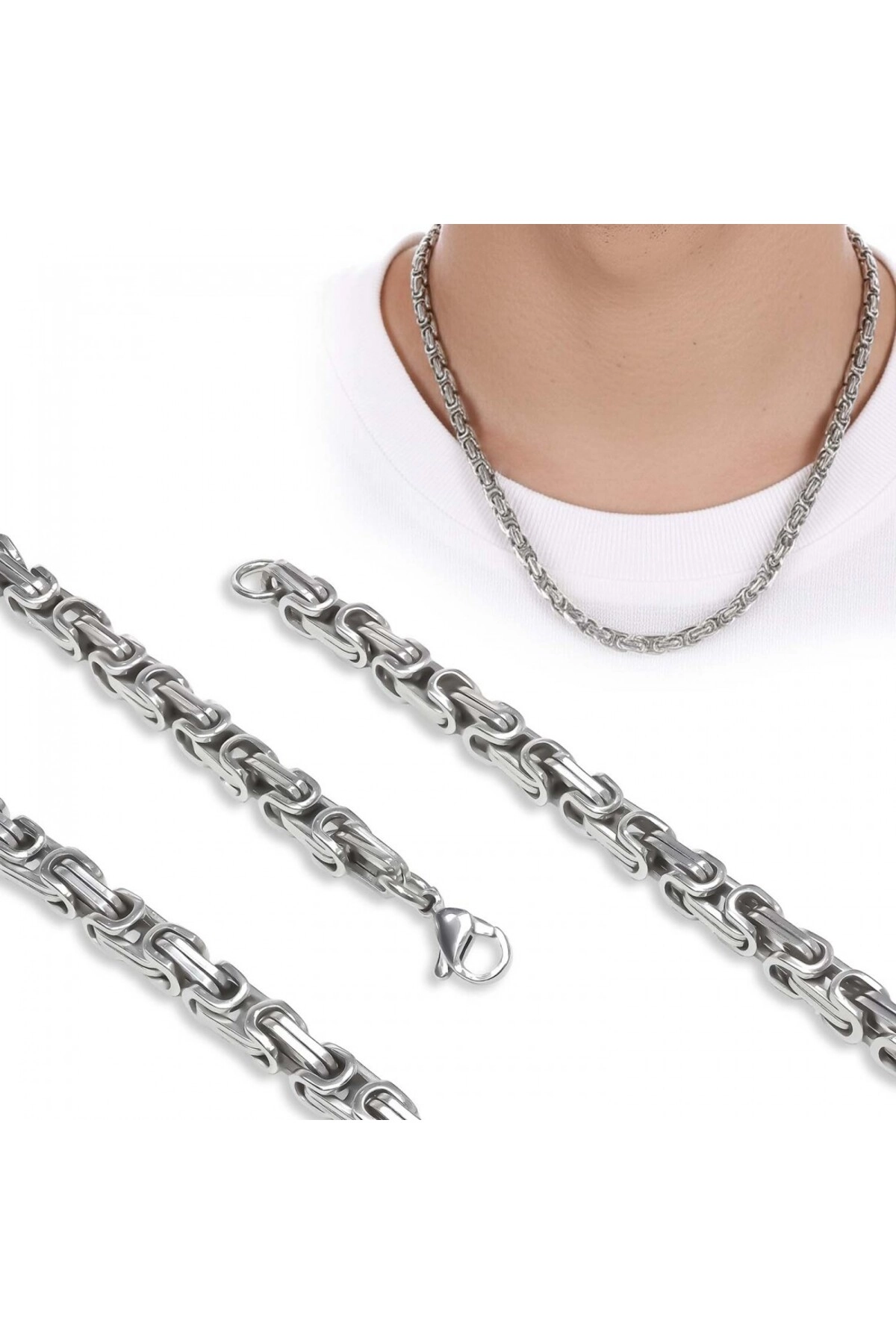 Kral Erkek Çelik Kolye 5Mm-0