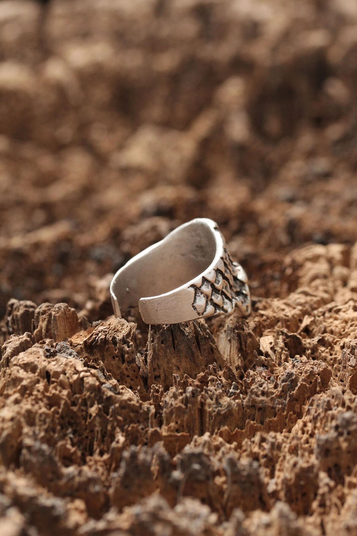 Kuru Kafa Desen Ayarlanabilir Yüzük-1