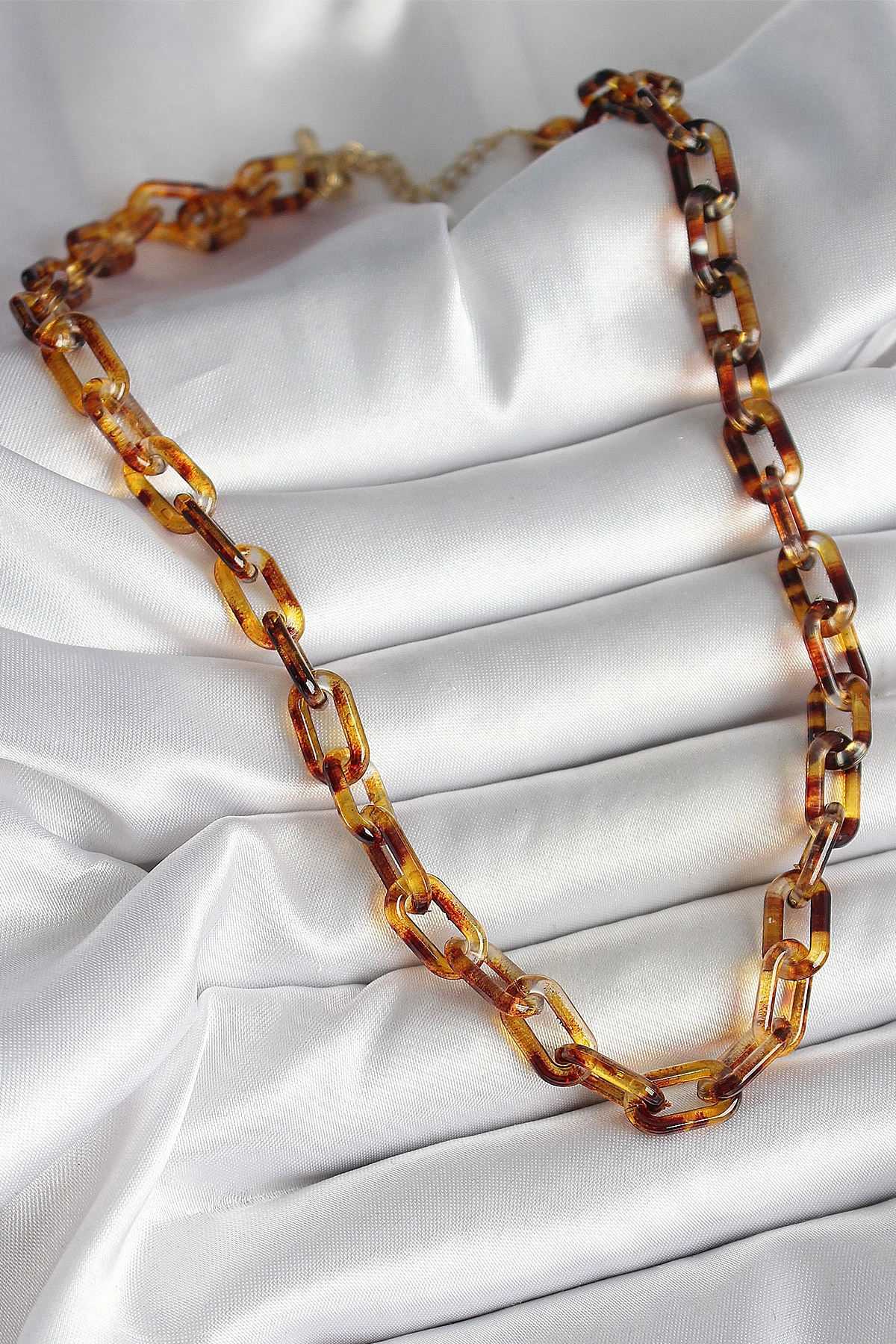 Leopar Desenli Mika Zincir Kadın Kolye-0