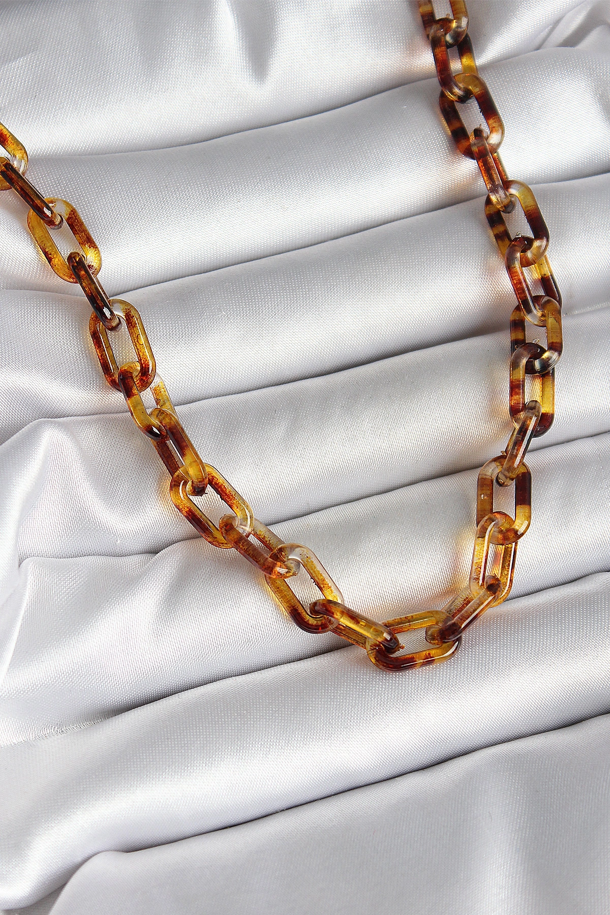 Leopar Desenli Mika Zincir Kadın Kolye-1