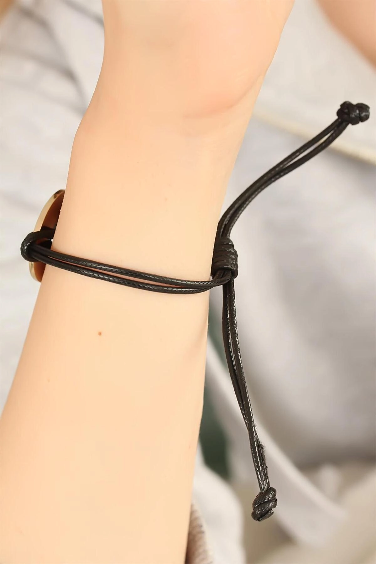 LOVE (Aşık) Siyah Deri İpli Unisex Mood Bileklik-1