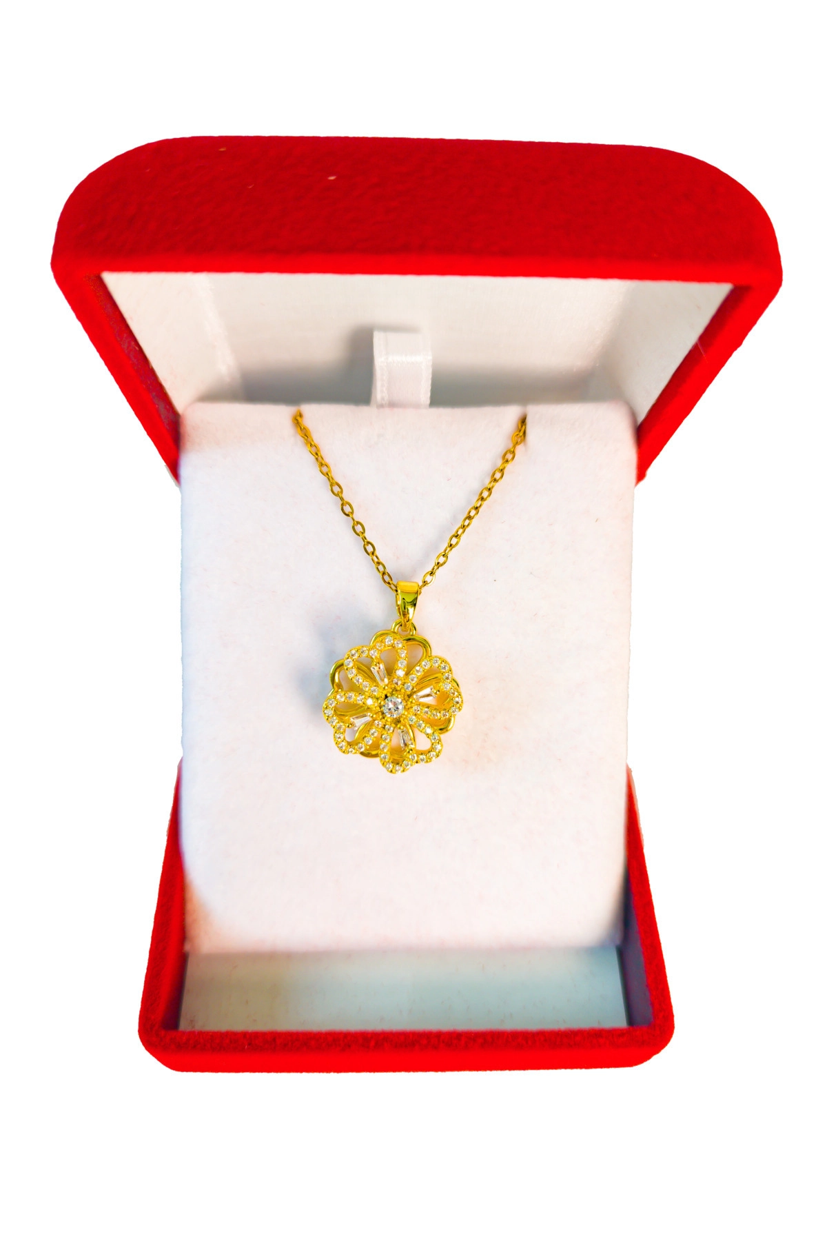 Lüx Kadife Kutuda | Dönen Yonca Kolye | 316l Çelik - Kararmaz | Hediye Kadın-3