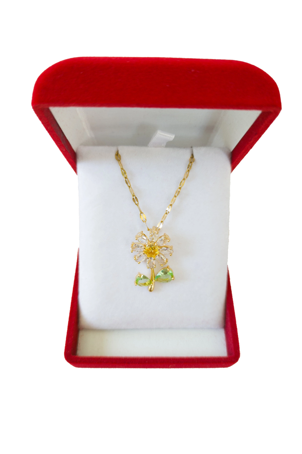 Lüx Kadife Kutuda | Papatya Kolye | 316l Çelik - Kararmaz | Hediye Kadın-3