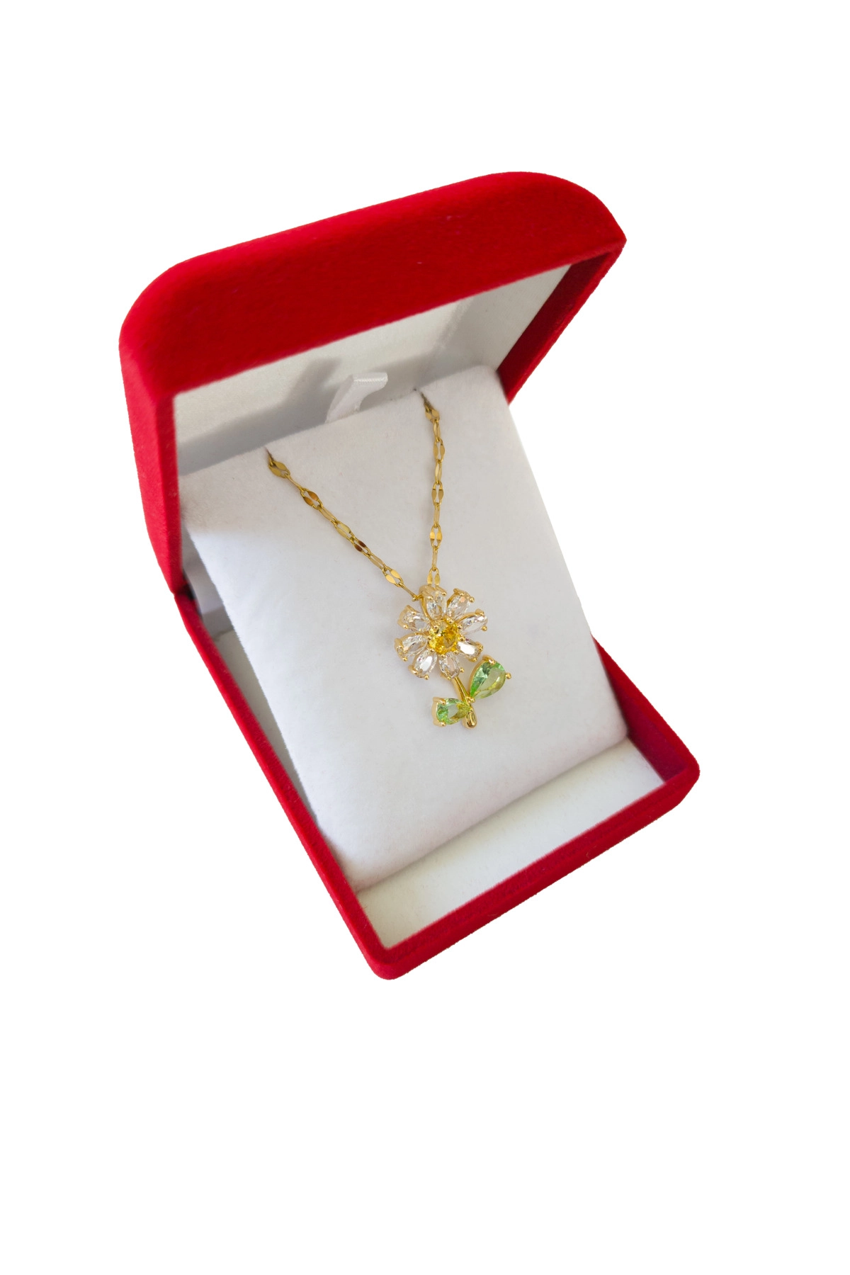 Lüx Kadife Kutuda | Papatya Kolye | 316l Çelik - Kararmaz | Hediye Kadın-4