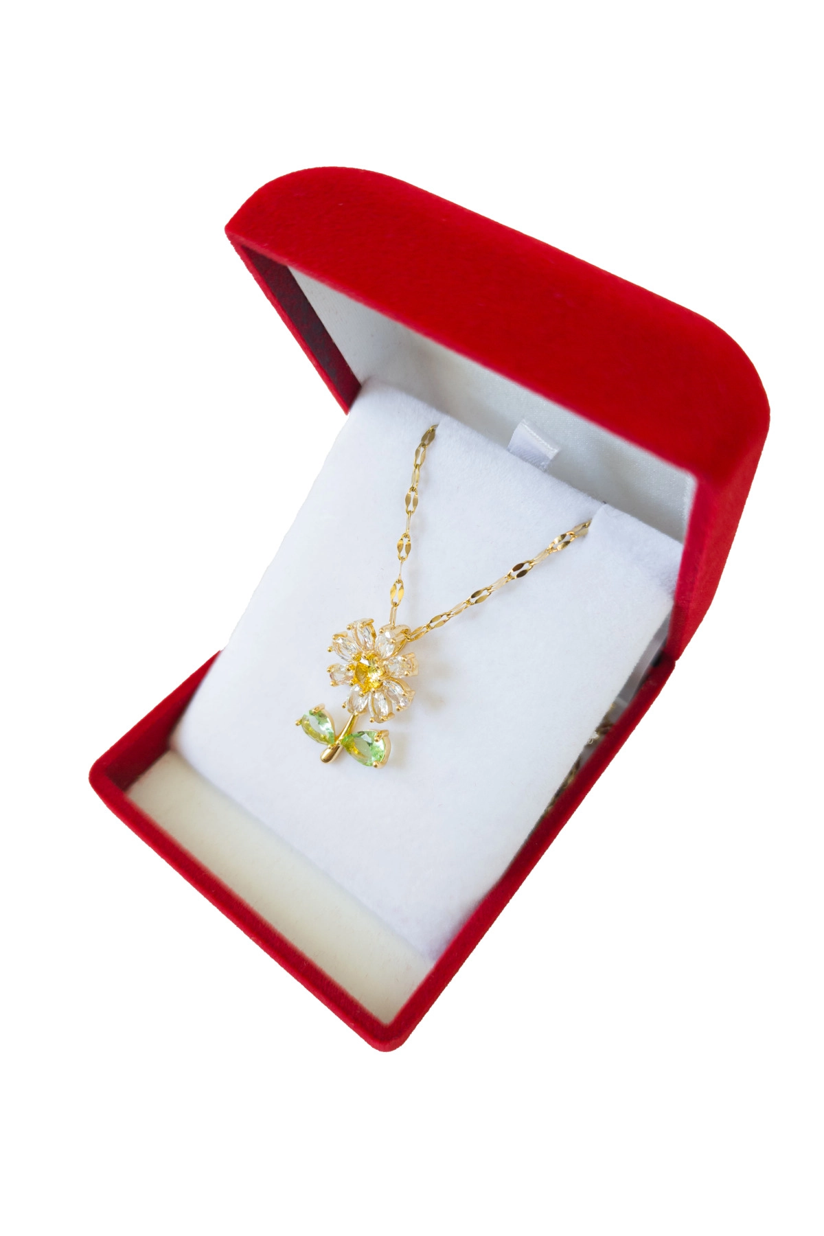 Lüx Kadife Kutuda | Papatya Kolye | 316l Çelik - Kararmaz | Hediye Kadın-6