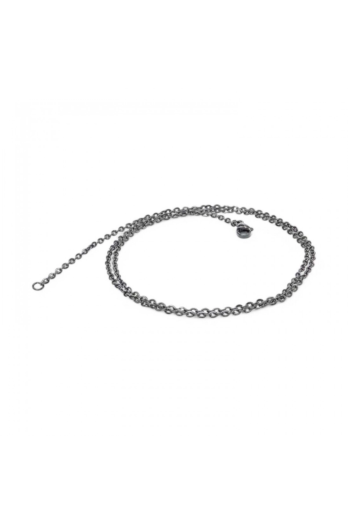 Minik Boy Siyah Çelik Zincir Kolye 0.5Mm-1