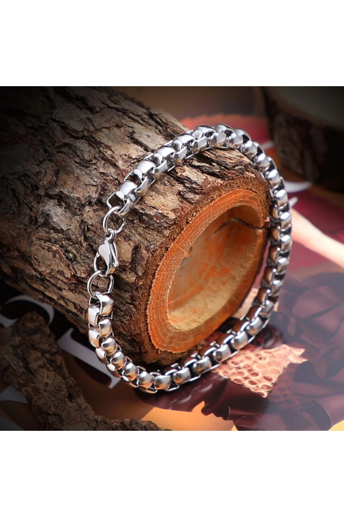 Oval Çelik Zincir Bileklik-2