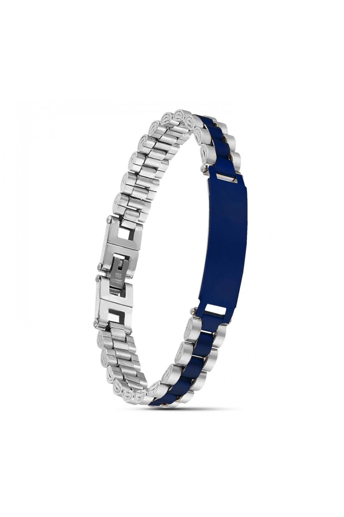 Parlement Mavi İsim Yazılabilir Ful Çelik Bileklik-0