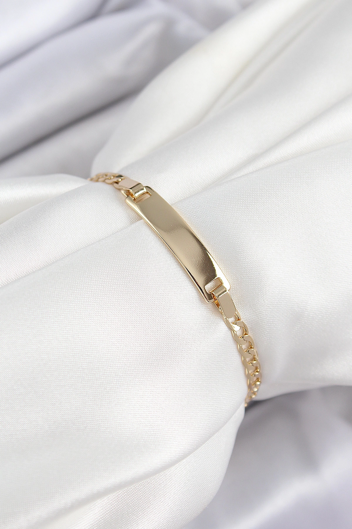 Pirinç Dikdörtgen Model Gold Renk Xuping Bebek Künyesi-0