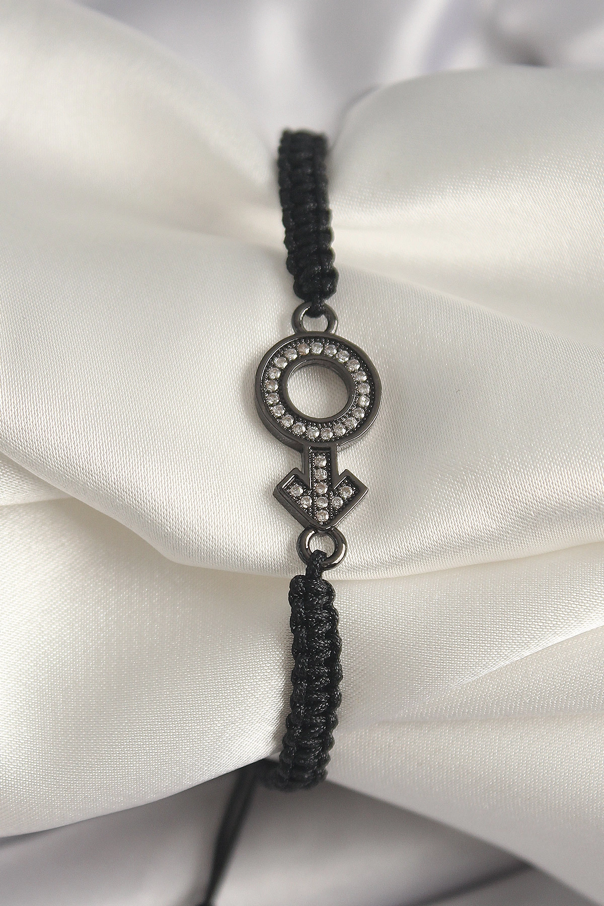 Pirinç Füme Renk Zirkon Taşlı Venüs Mars Asansörlü Makrome Model Kadın Bileklik-0