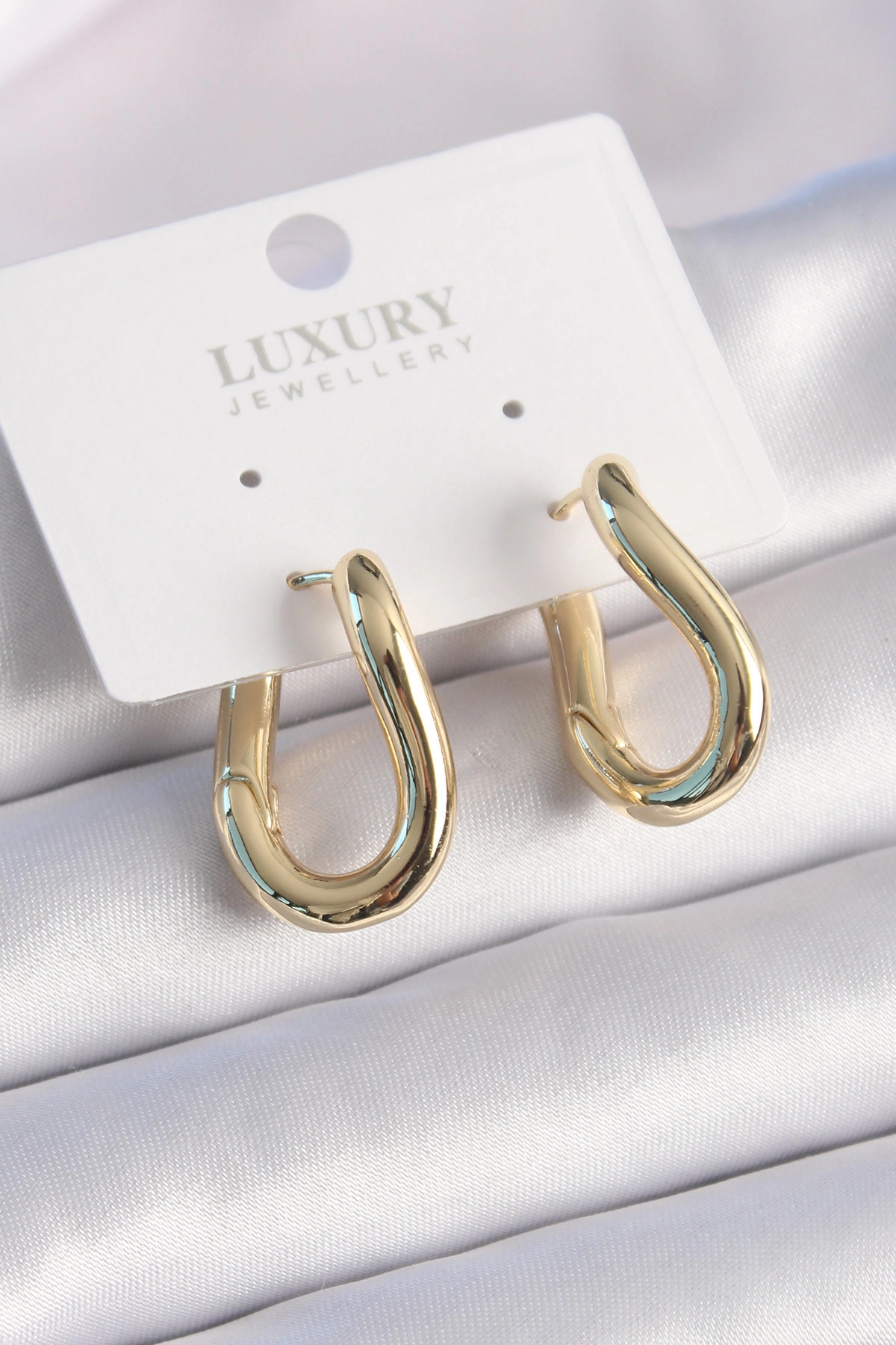 Pirinç Gold Renk Halka Model Kadın Küpe-0