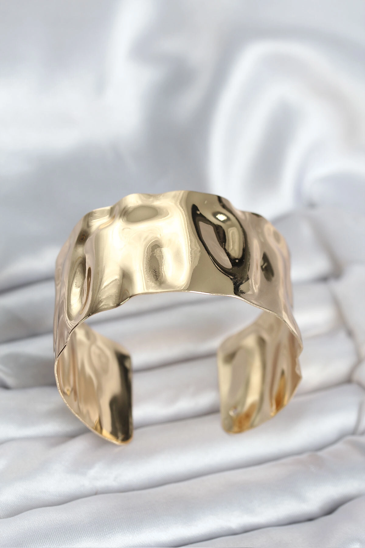 Pirinç Gold Renk Levha Model Kadın Bileklik-0