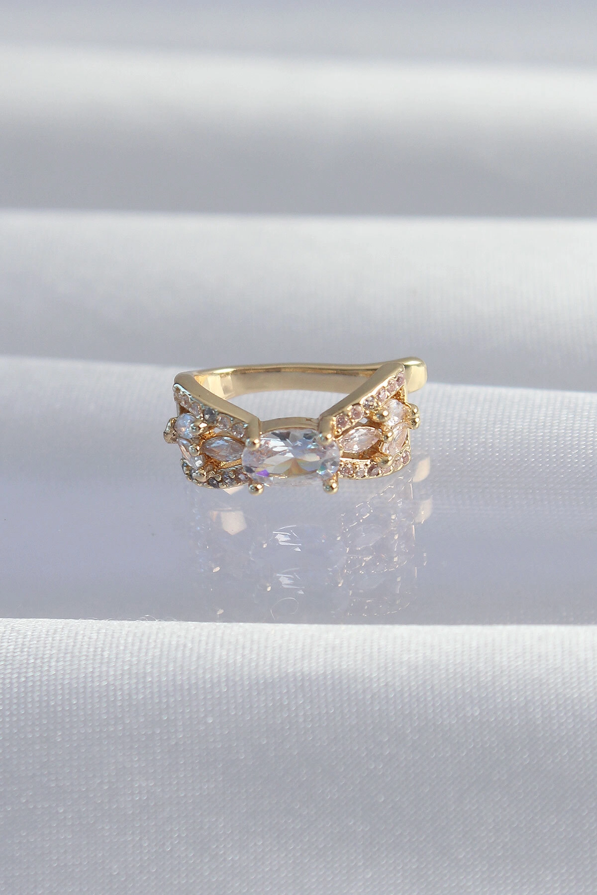 Pirinç Gold Renk Zirkon Taş Kaplama Earcuff Küpe-0