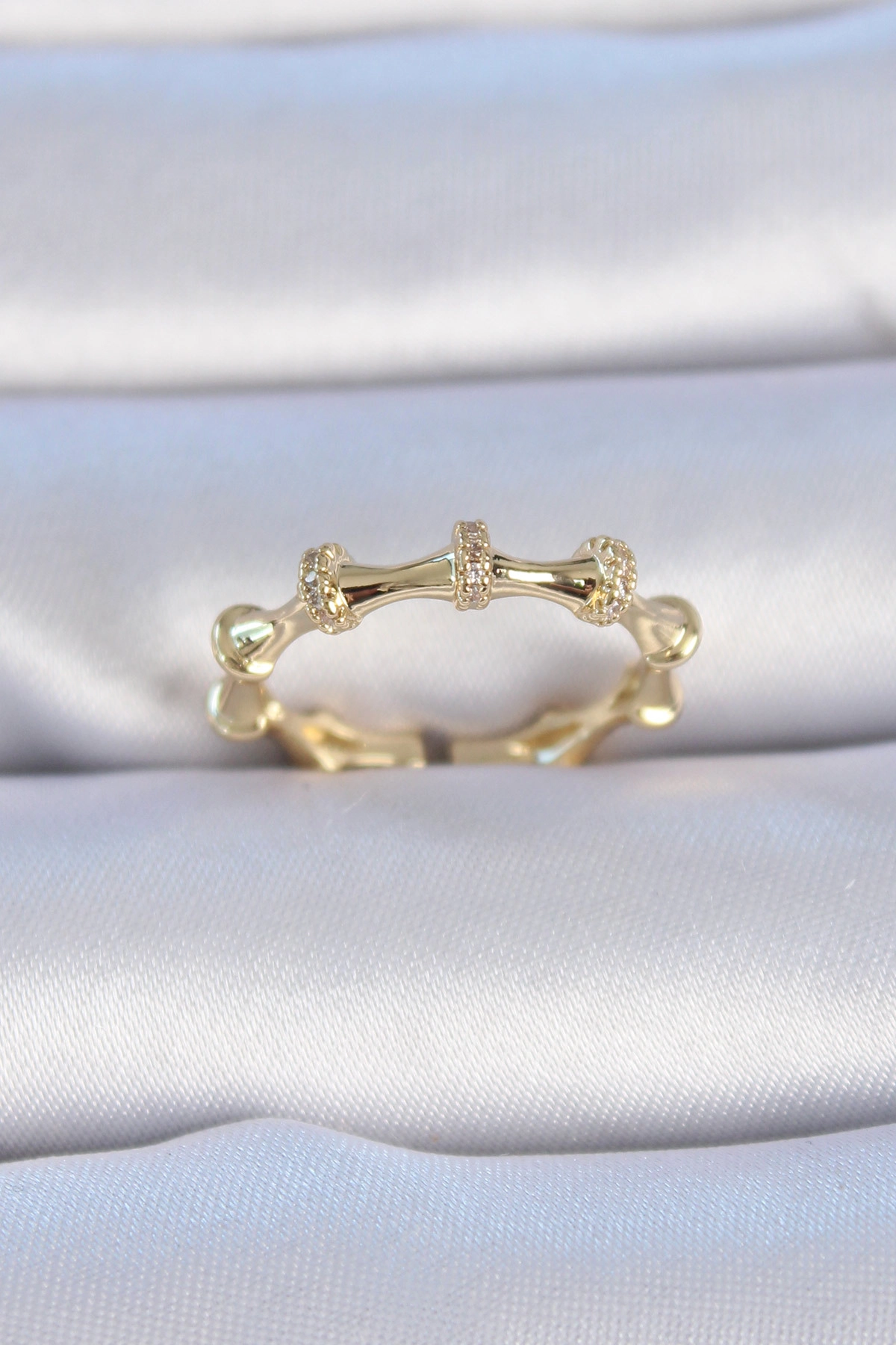 Pirinç Gold Renk Zirkon Taşlı Kadın Yüzük-0