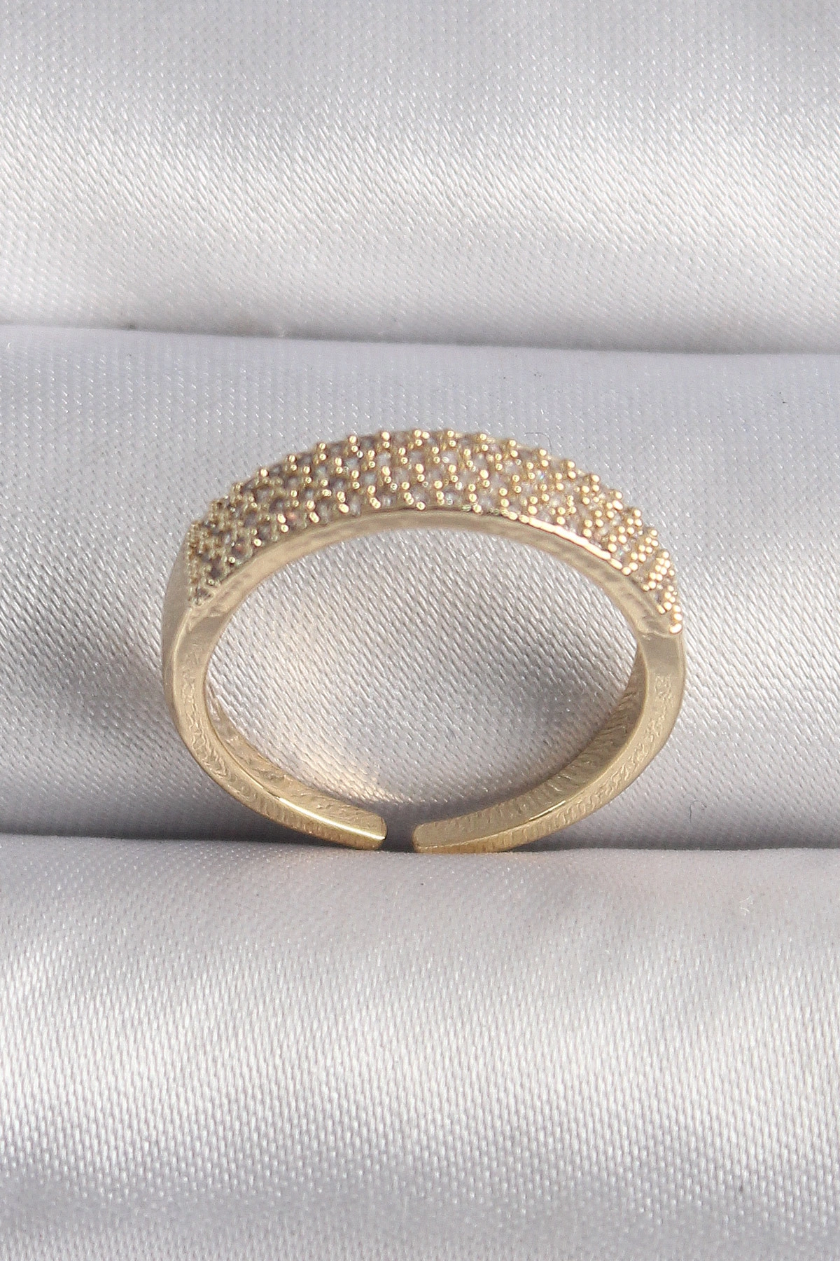 Pirinç Gold Renk Zirkon Taşlı VIP Seri Kadın Yüzük-0