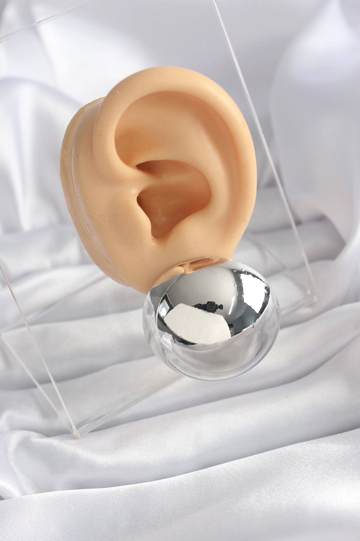 Pirinç Gümüş Renk Kadın Küpe-1